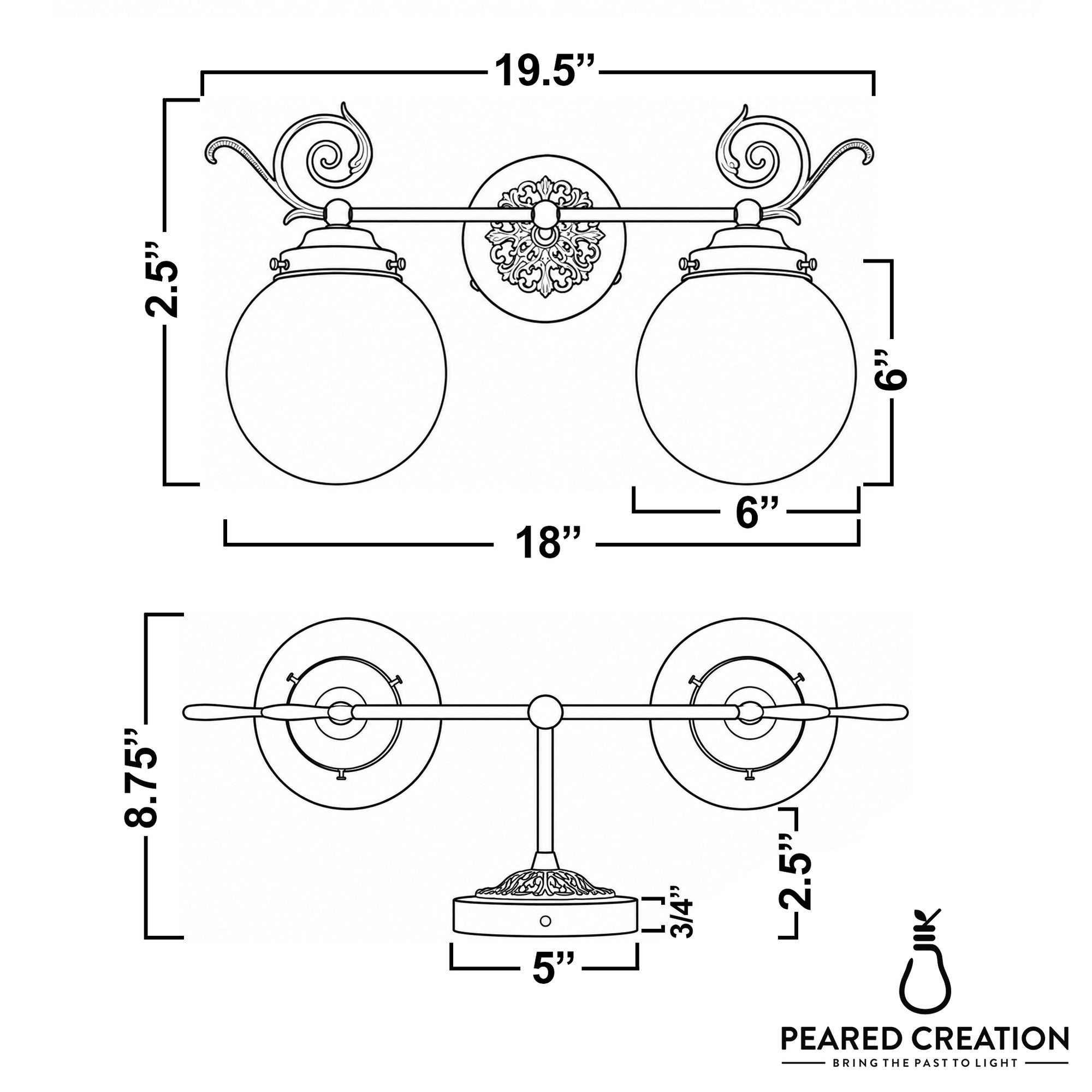 VANITY LIGHT MODEL NO. 1135