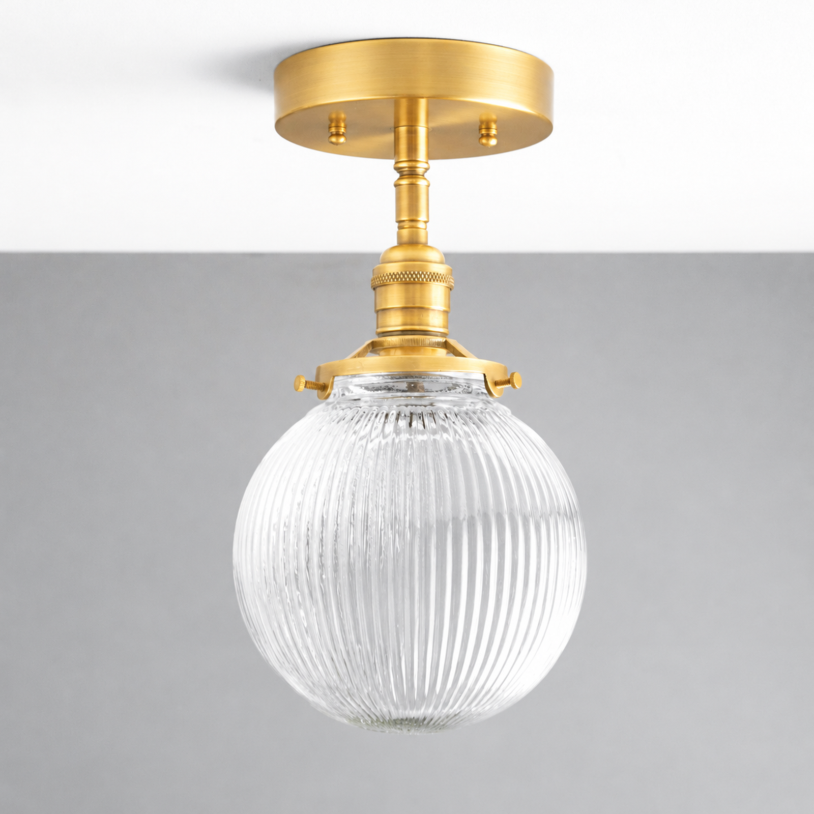 CEILING LIGHT MODEL NO. 1642 in Raw Brass