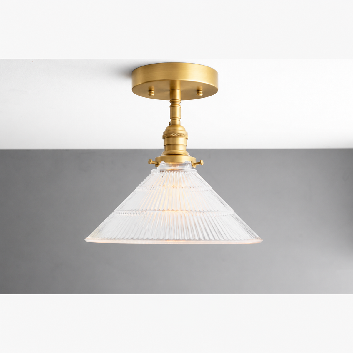 CEILING LIGHT MODEL NO. 9360 in Raw Brass