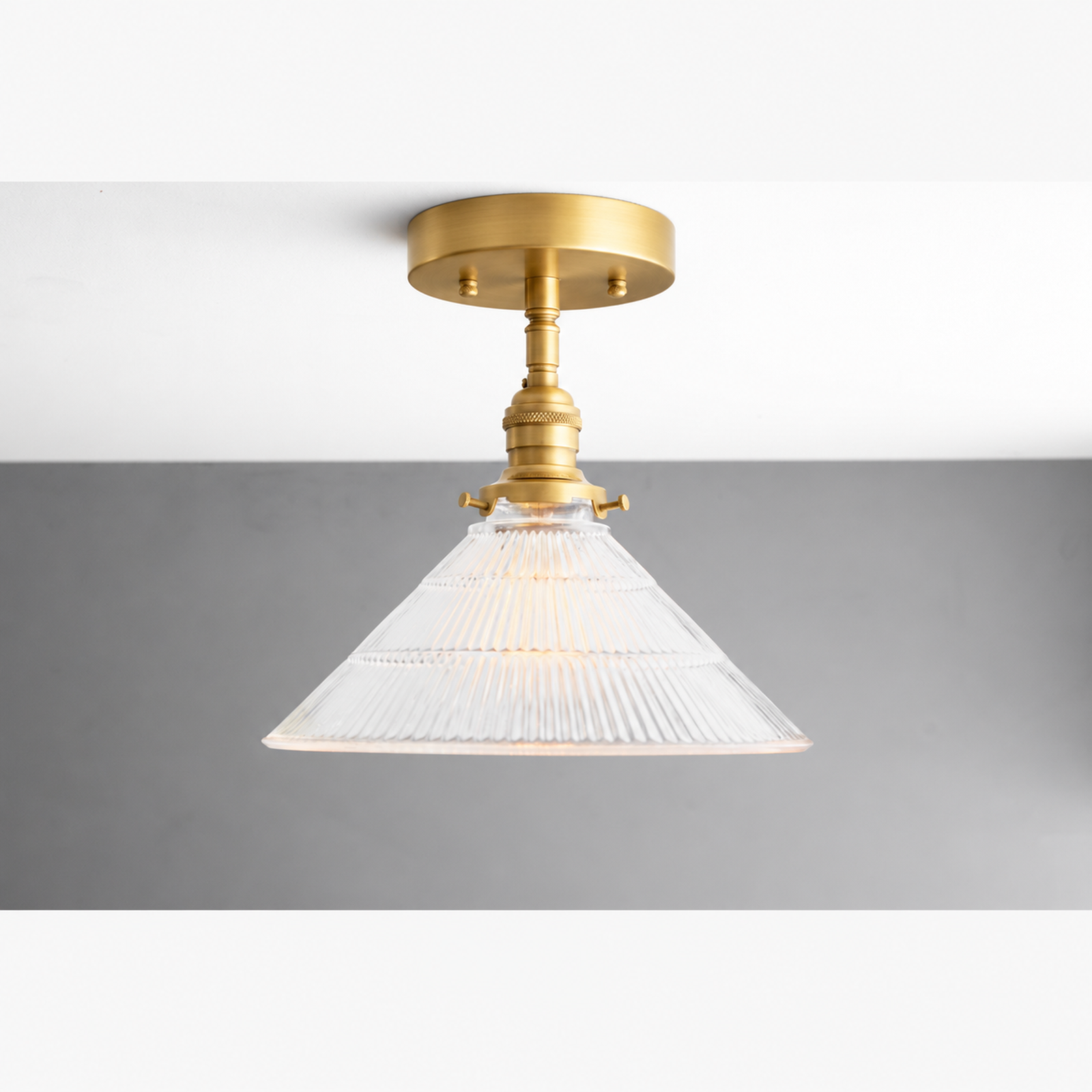 CEILING LIGHT MODEL NO. 9360 in Raw Brass