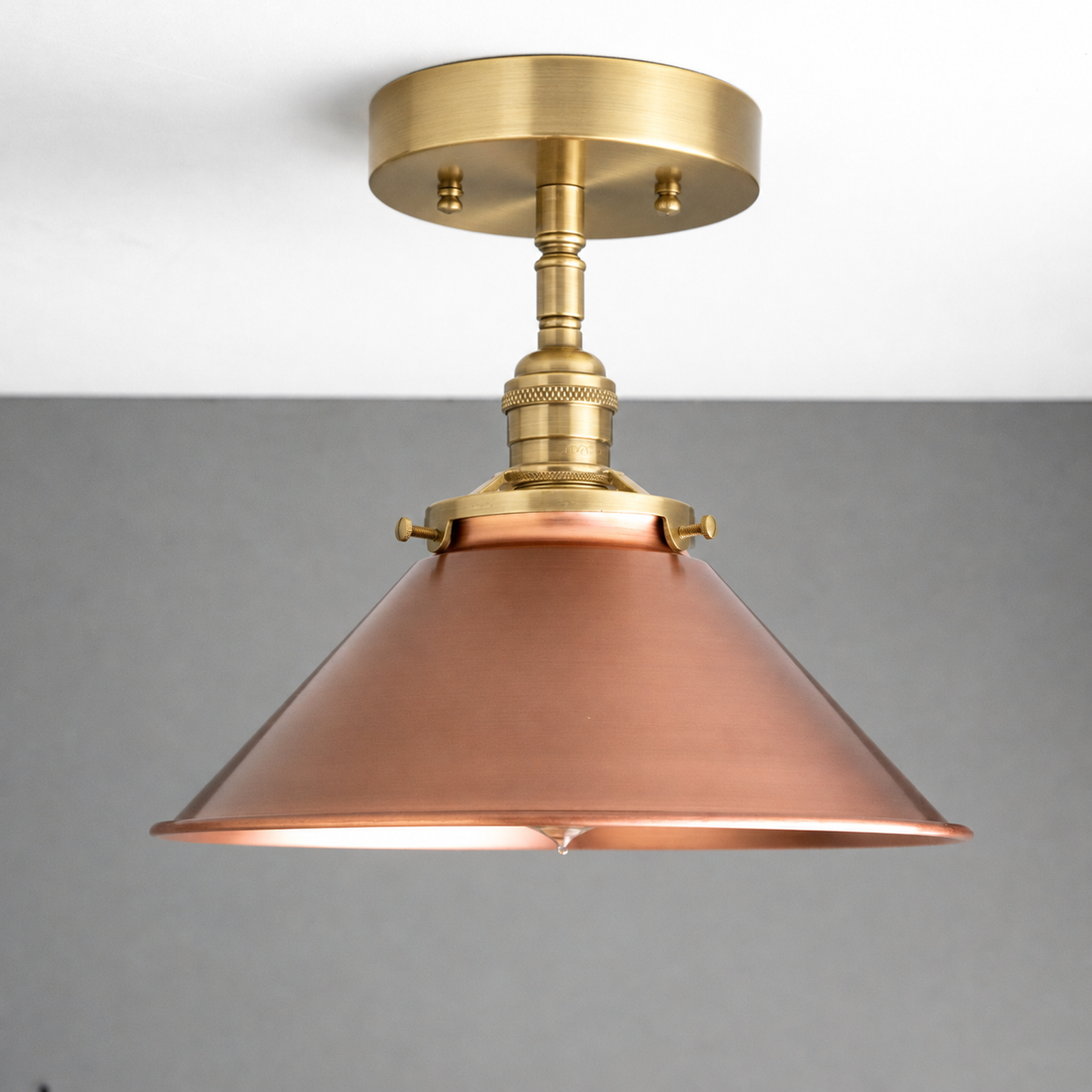 CEILING LIGHT MODEL NO. 7423 in Raw Brass