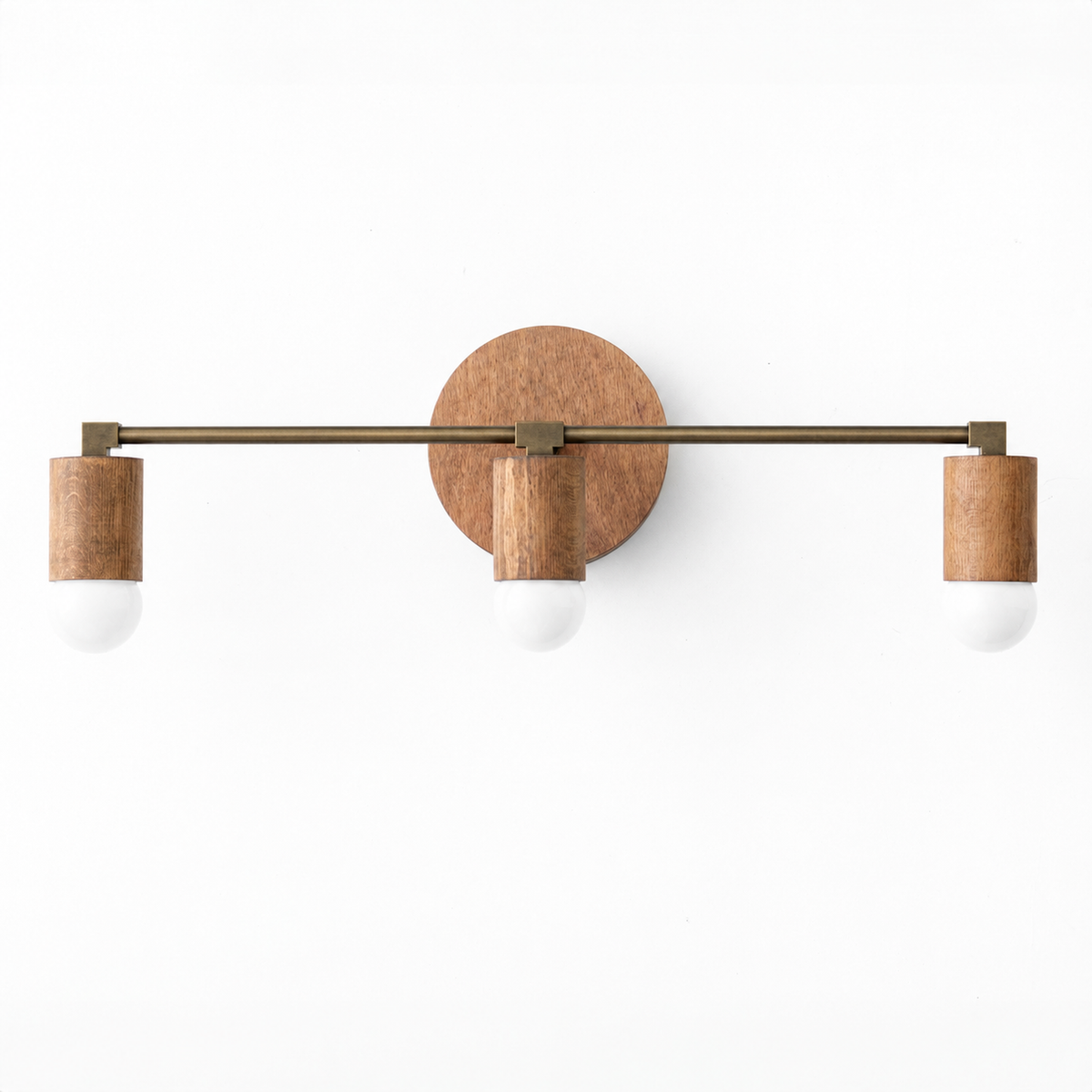 VANITY LIGHT MODEL NO. 4446 in Oak/Ant. Brass/Oak