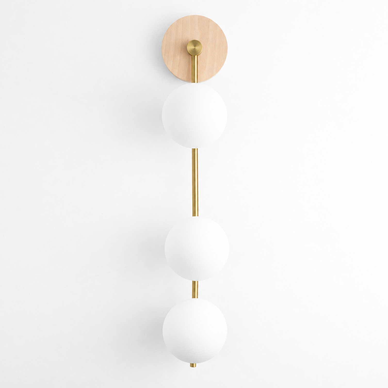 SCONCE MODEL NO. 2027 in Beechwood/Raw Brass