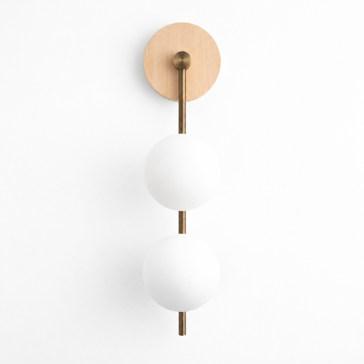 SCONCE MODEL NO. 0344 in Beechwood/Ant. Brass