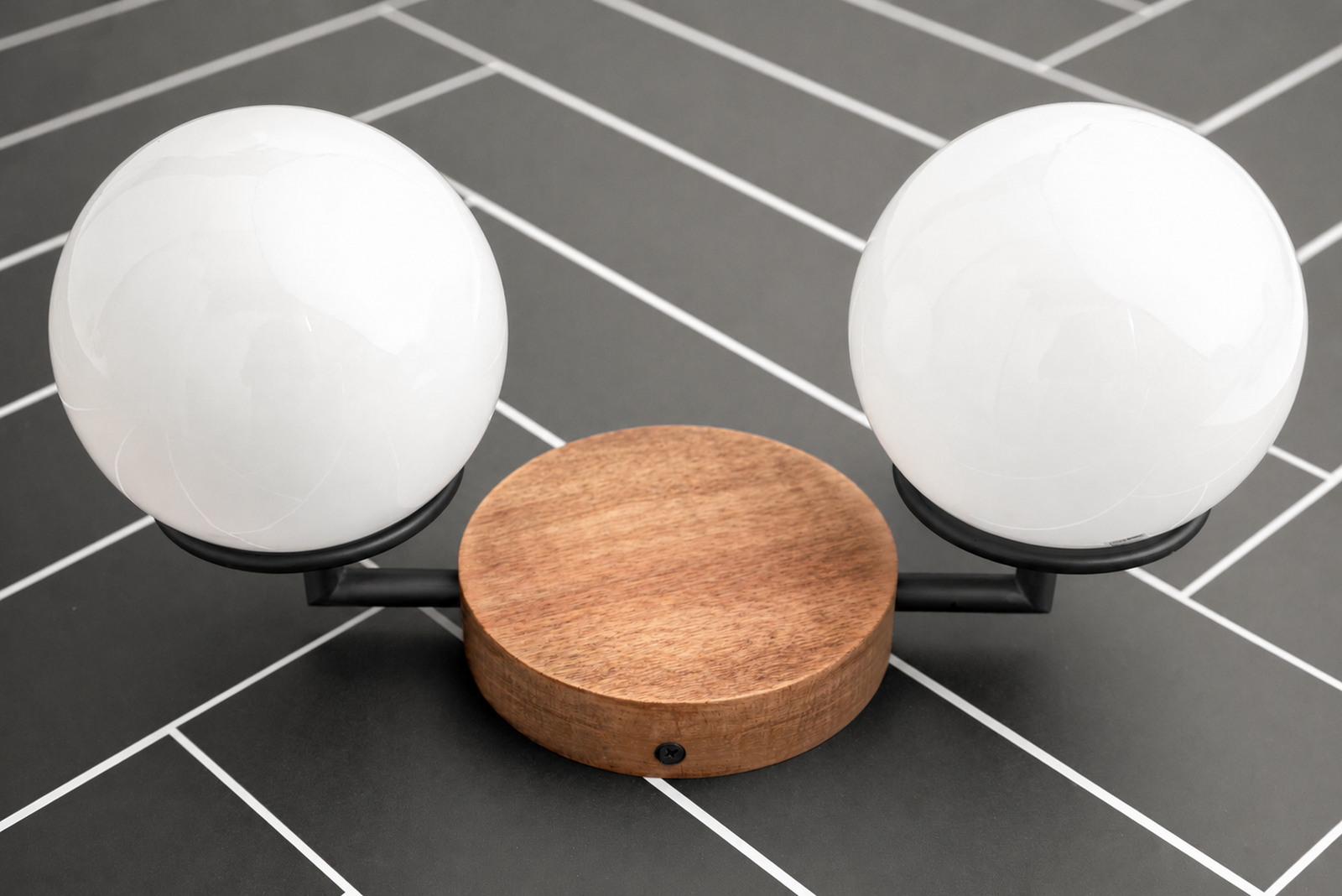 VANITY LIGHT MODEL NO. 9977 in Oak Finish/Black