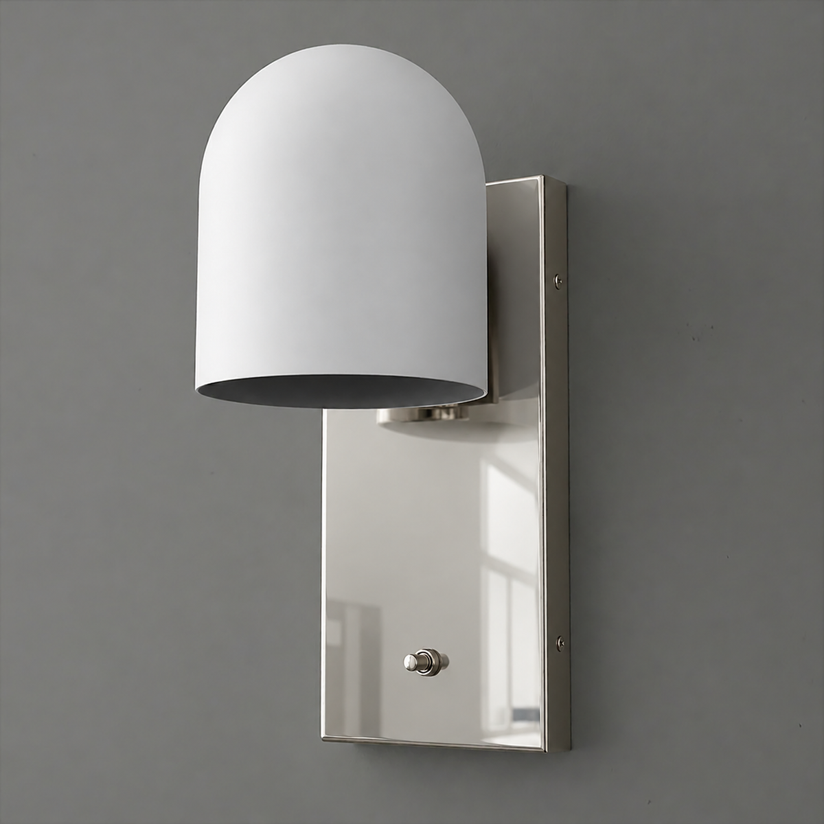 SCONCE MODEL NO. 6029 in Polished Nickel with White shade color