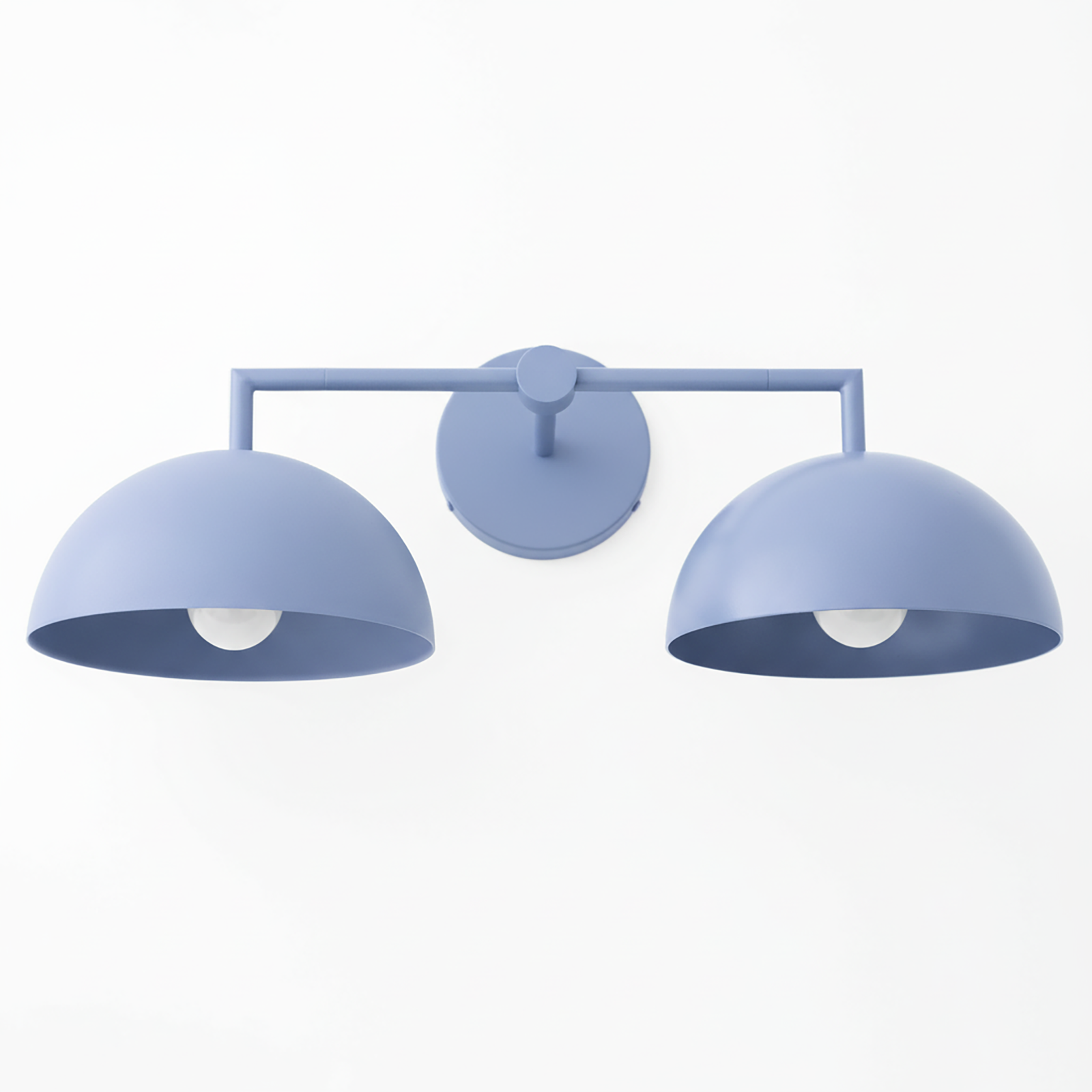 Two-light periwinkle dome-shaped vanity light with matte finish and central wall mount. - VANITY LIGHT MODEL NO. 6074