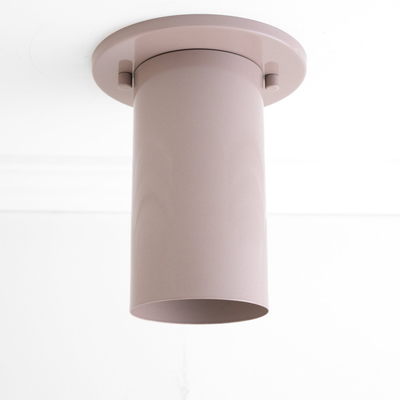 Matte beige cylindrical flush mount ceiling light with smooth finish and round base plate. - CEILING LIGHT MODEL NO. 4771