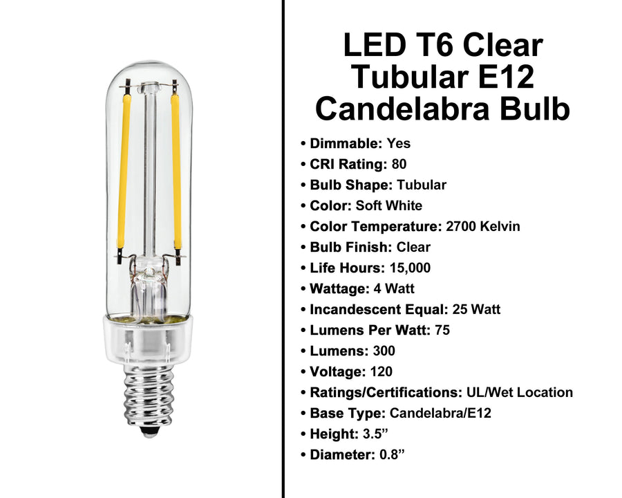 E12 Socket Bulbs - 5 Pack
