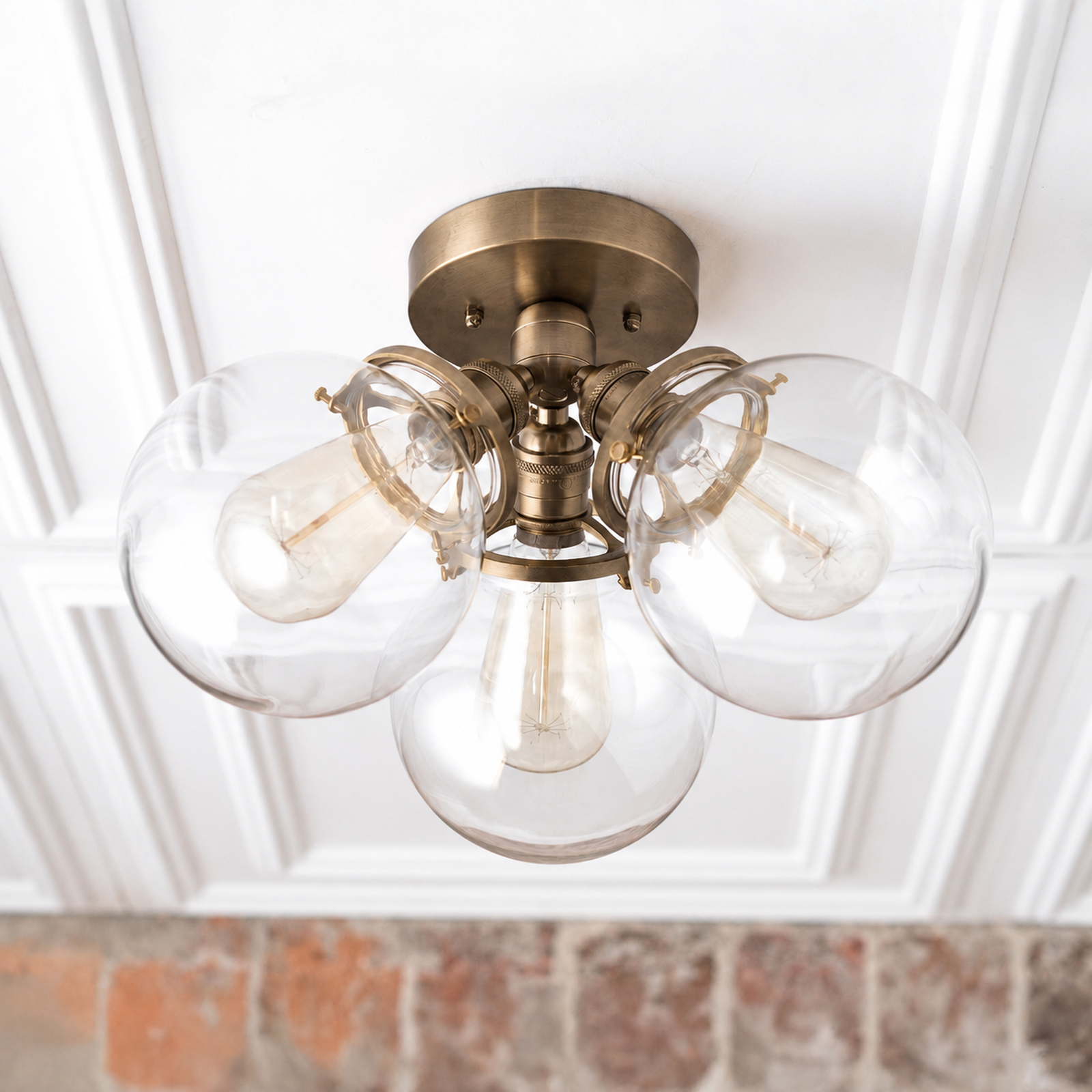 CEILING LIGHT MODEL NO. 0893 in Antique Brass