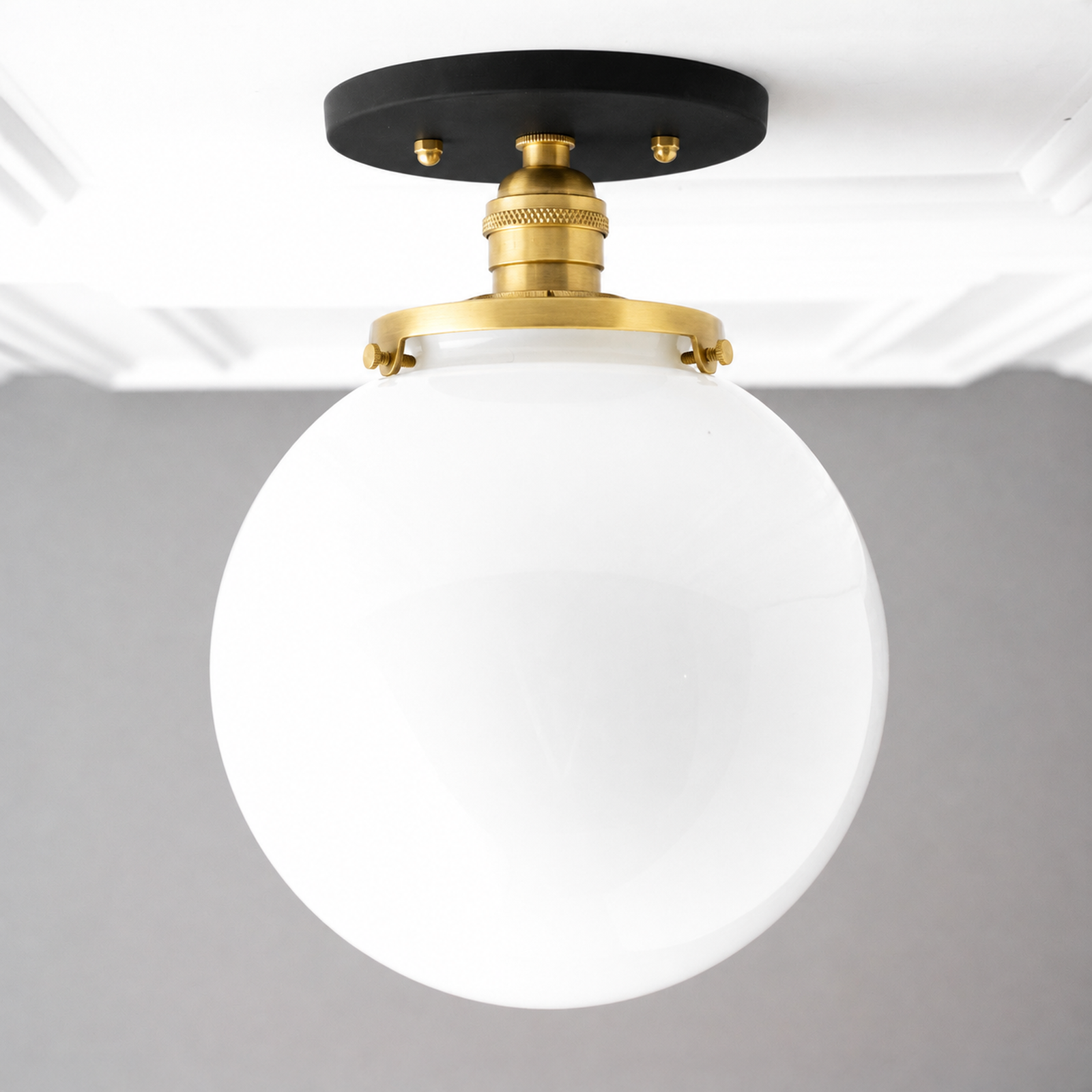 CEILING LIGHT MODEL NO. 1081 in Black/Raw Brass