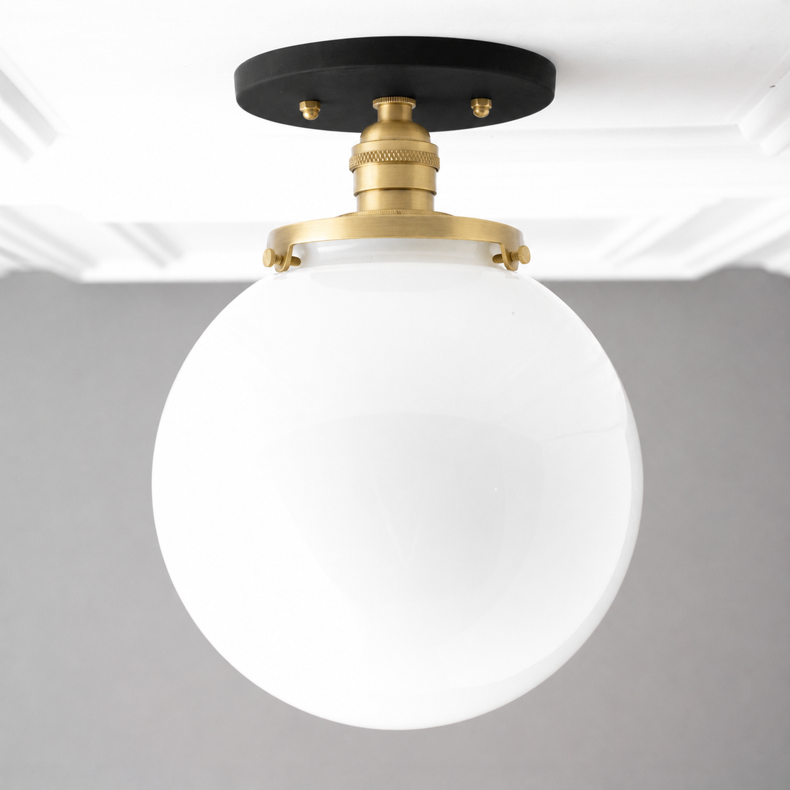 CEILING LIGHT MODEL NO. 1081 in Black/Sealed Brass
