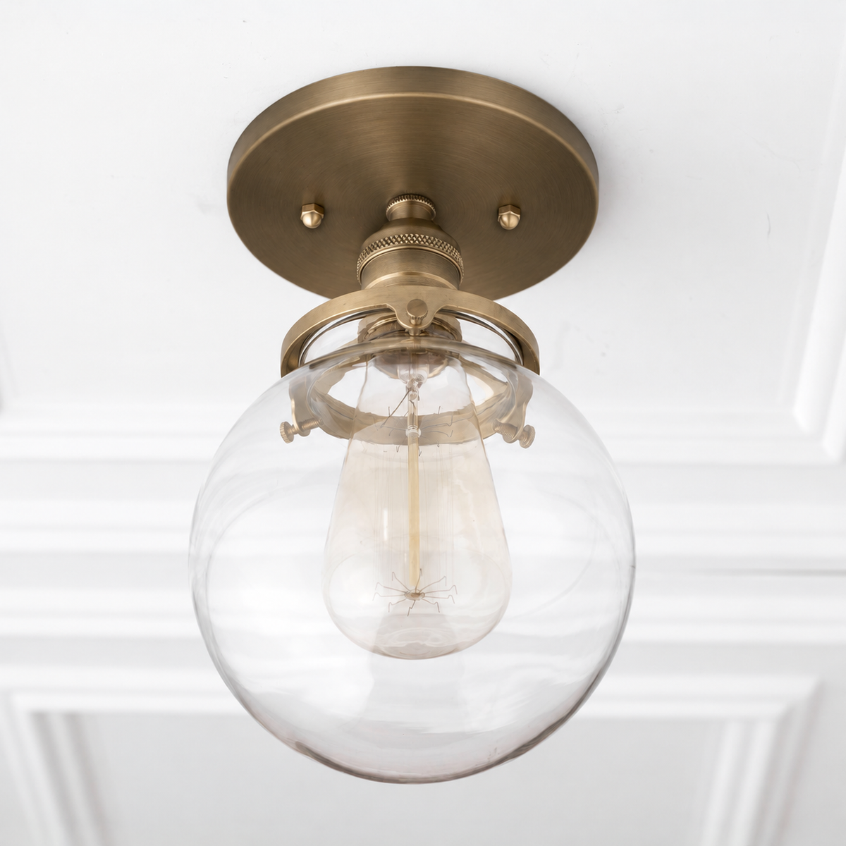 CEILING LIGHT MODEL NO. 1653 in Antique Brass