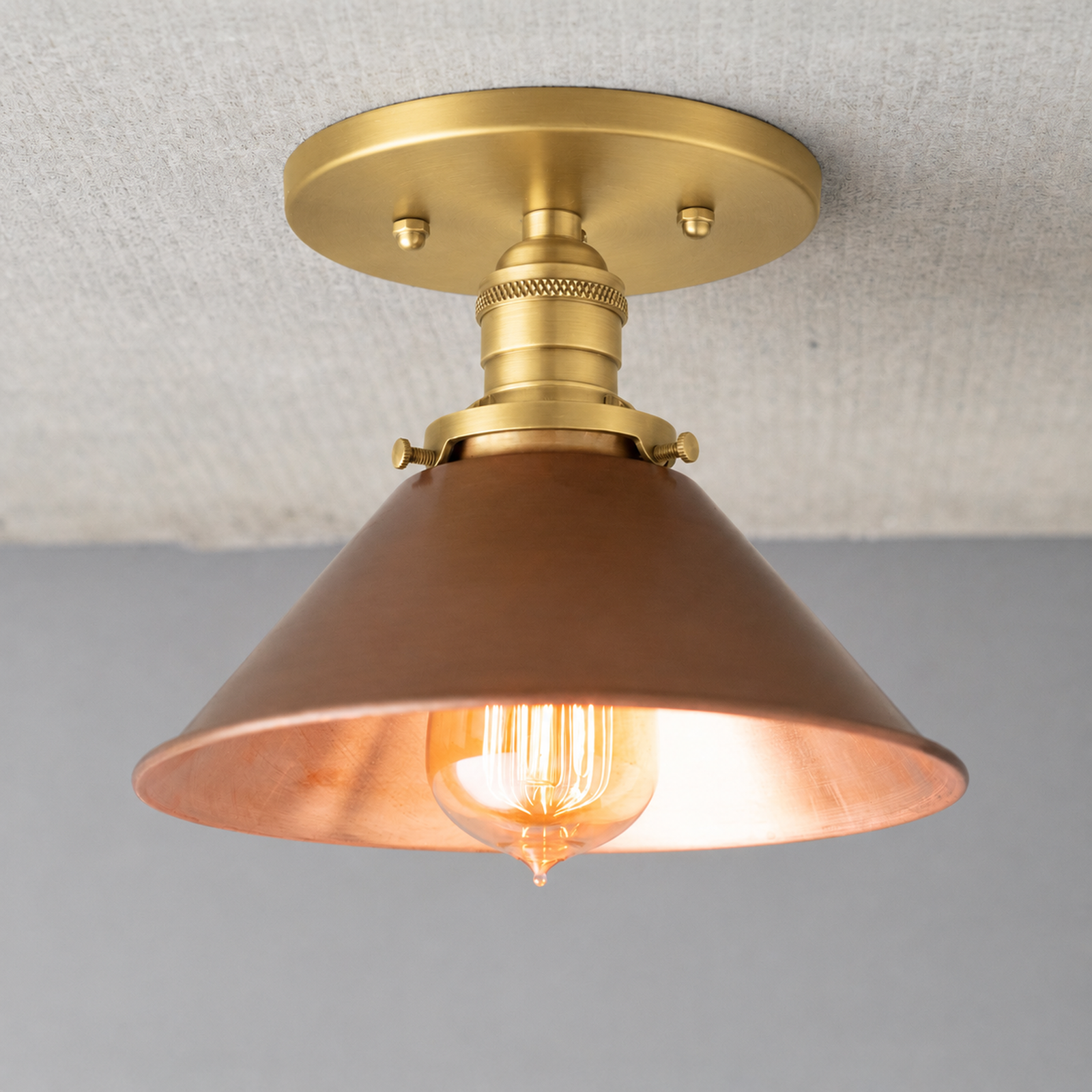 CEILING LIGHT MODEL NO. 6295 in Raw Brass