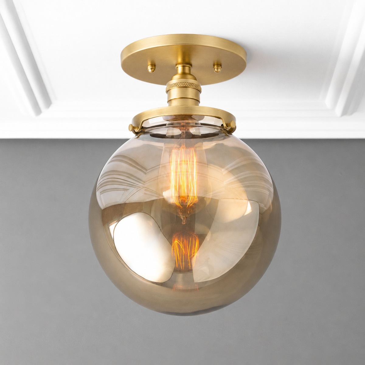 CEILING LIGHT MODEL NO. 6016 in Sealed Brass