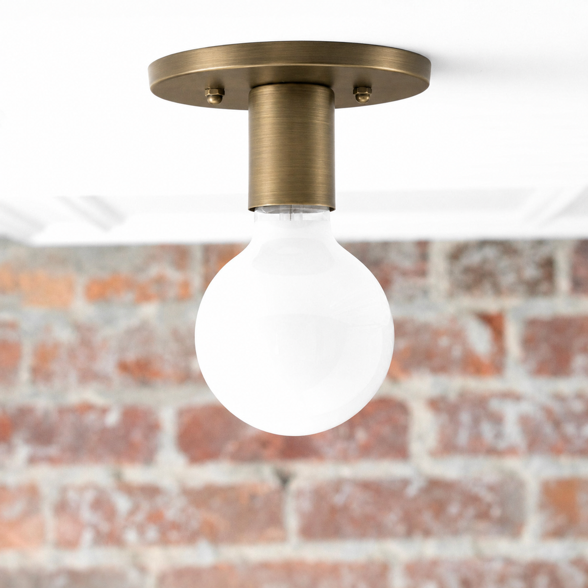 CEILING LIGHT MODEL NO. 2057 in Antique Brass