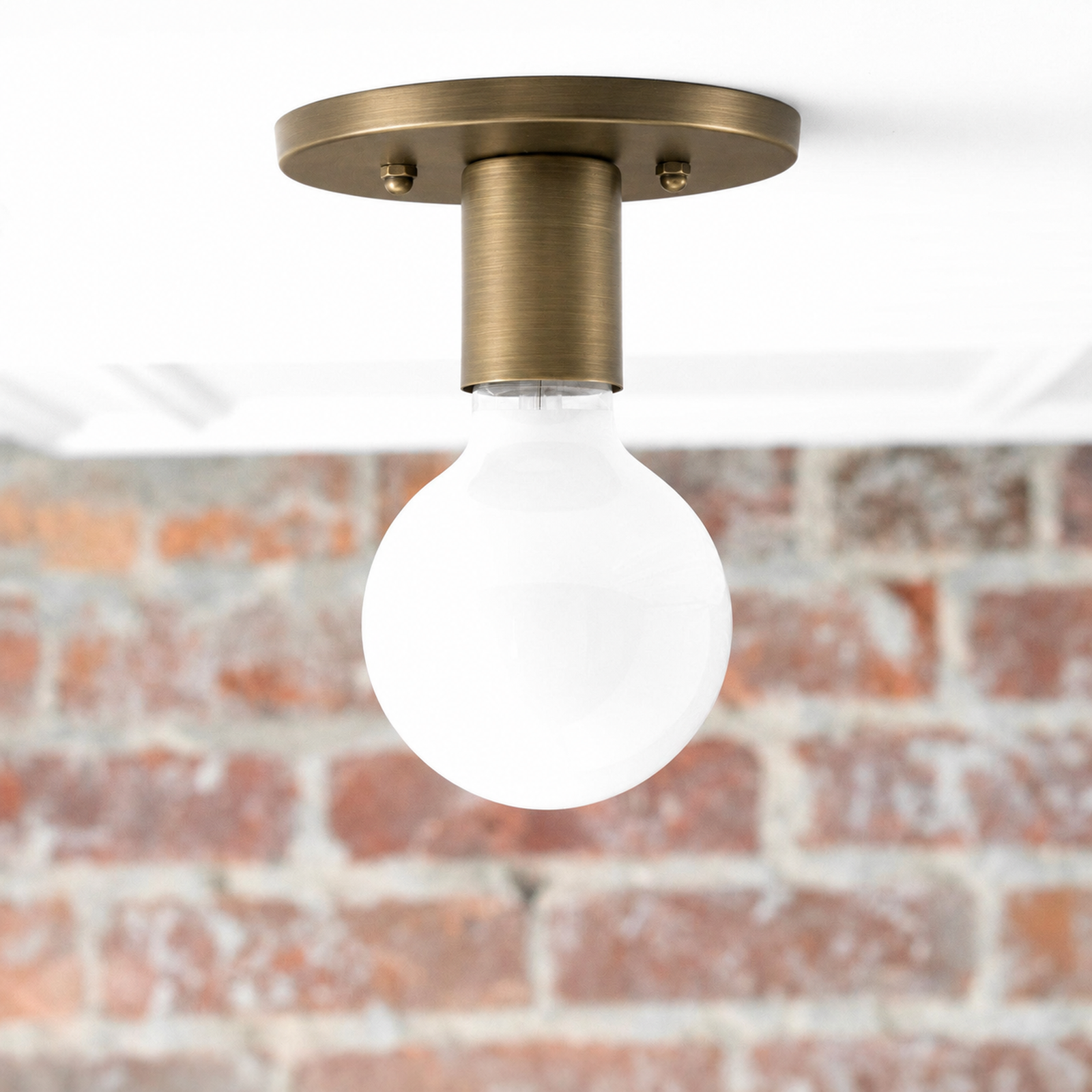 CEILING LIGHT MODEL NO. 2057 in Antique Brass