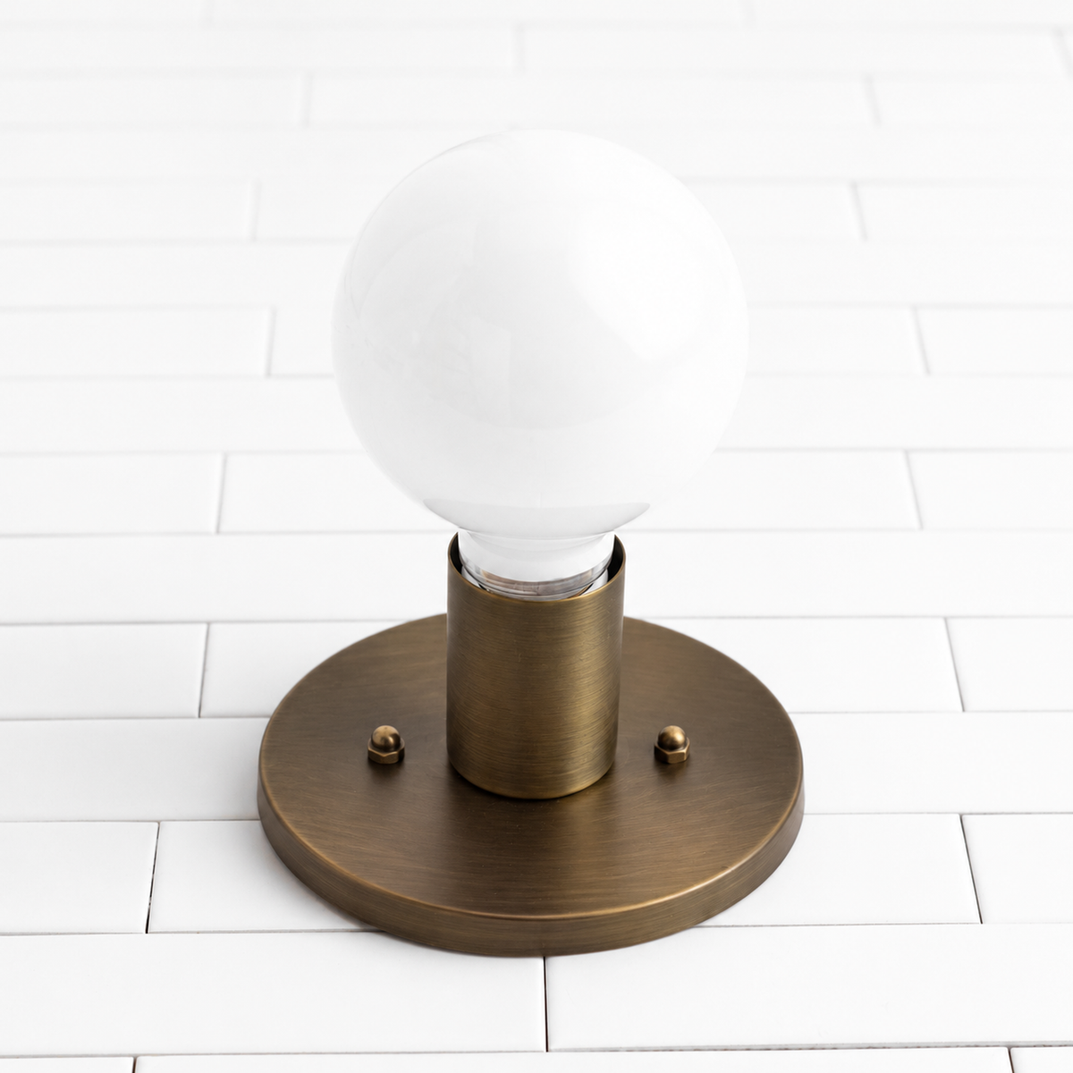 CEILING LIGHT MODEL NO. 2057 in Antique Brass