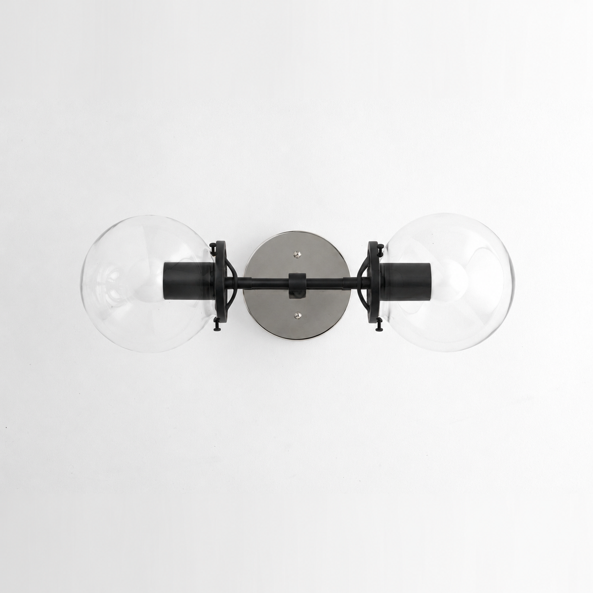 VANITY LIGHT MODEL NO. 7866 in Polished Nickel/Black