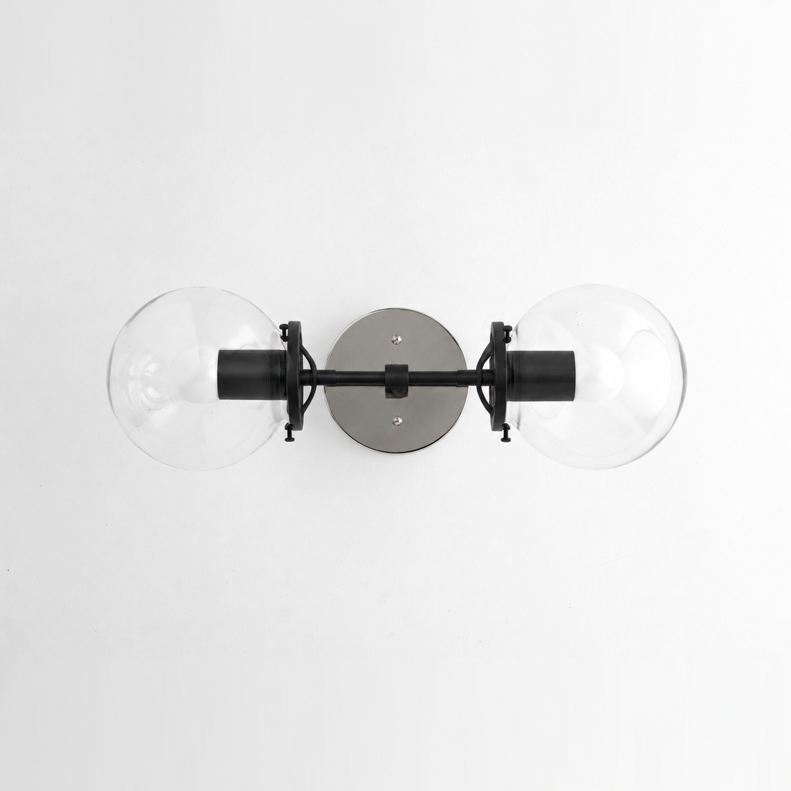 VANITY LIGHT MODEL NO. 7866 in Polished Nickel/Black