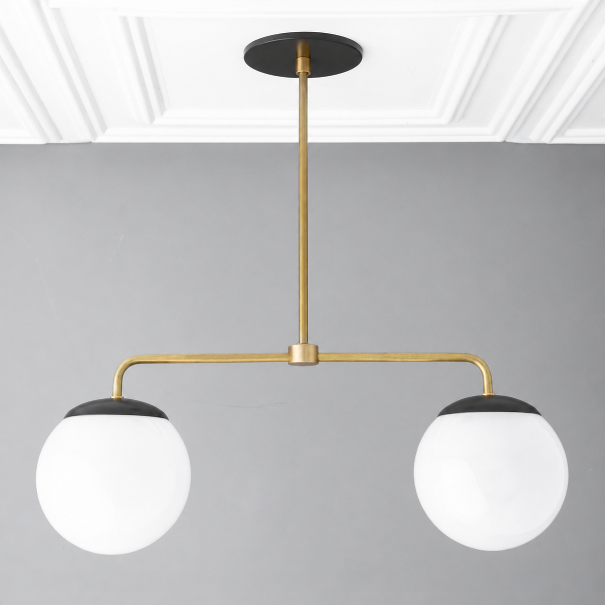CHANDELIER MODEL NO. 3883 in Black/S. Brass/Black