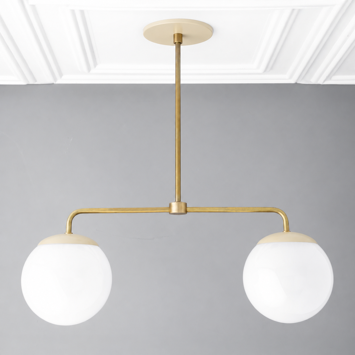 CHANDELIER MODEL NO. 3883 in Cream/S.Brass/Cream