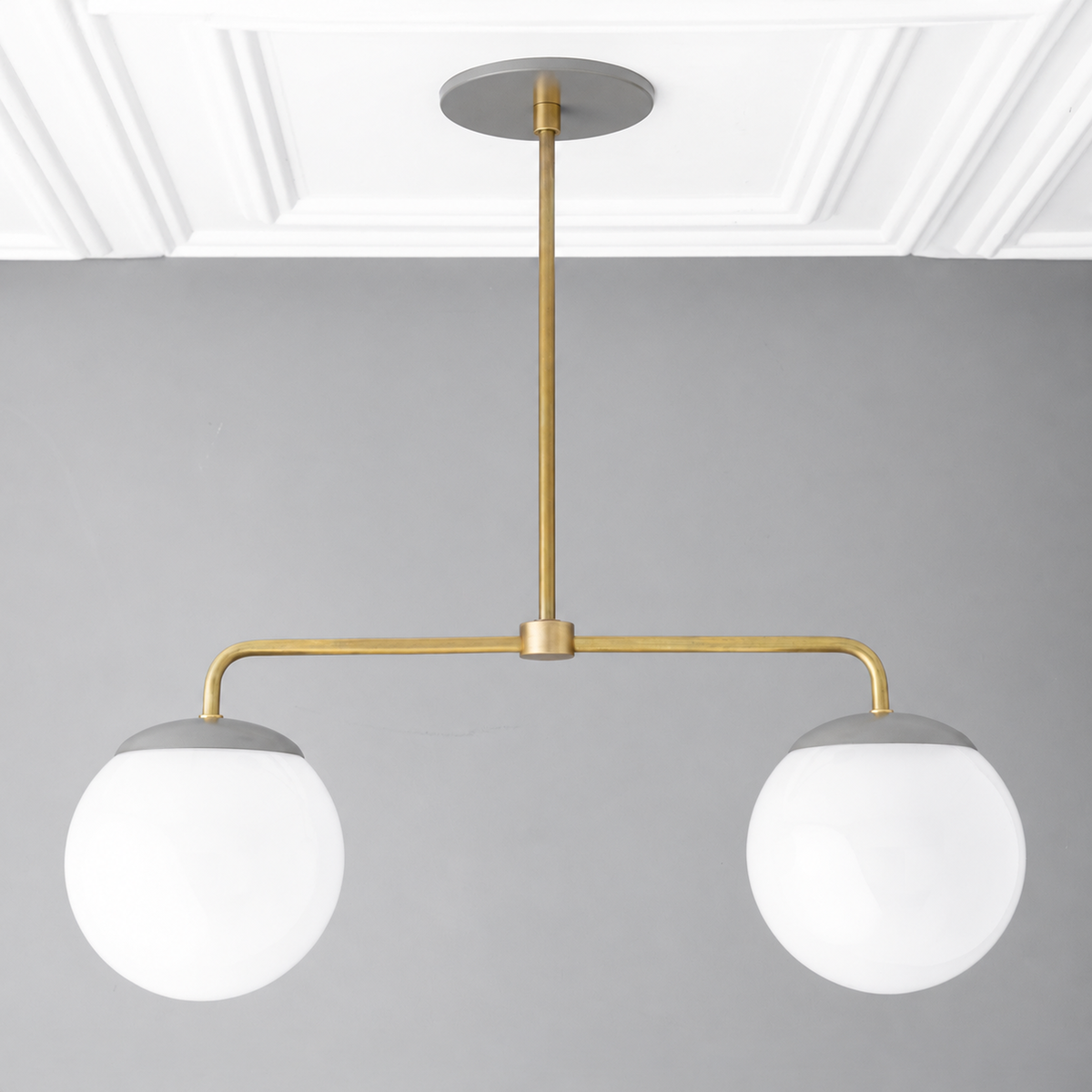 CHANDELIER MODEL NO. 3883 in Gray/S.Brass/Gray