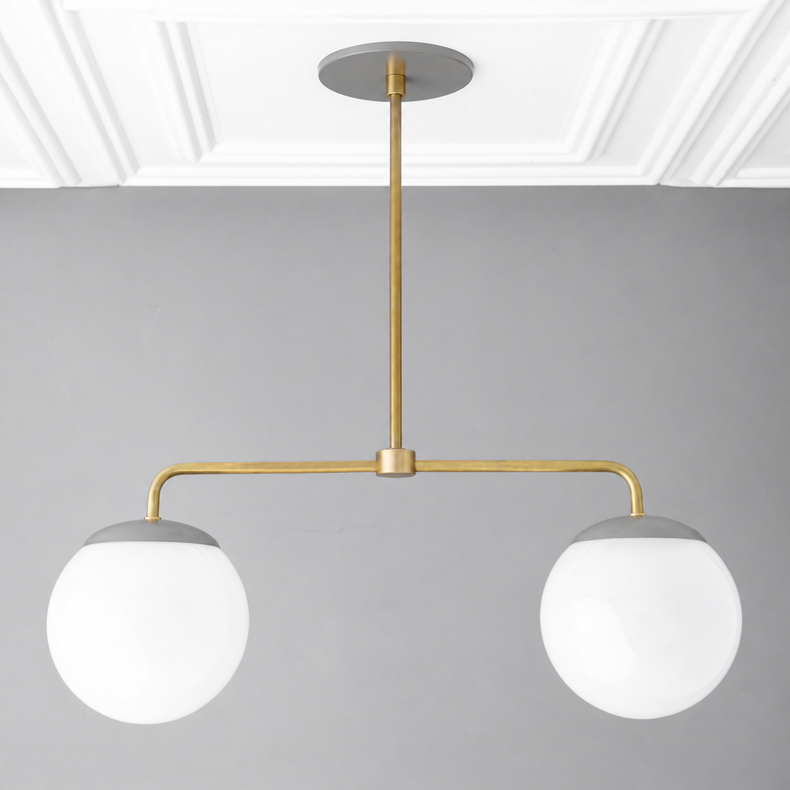 CHANDELIER MODEL NO. 3883 in Gray/S.Brass/Gray