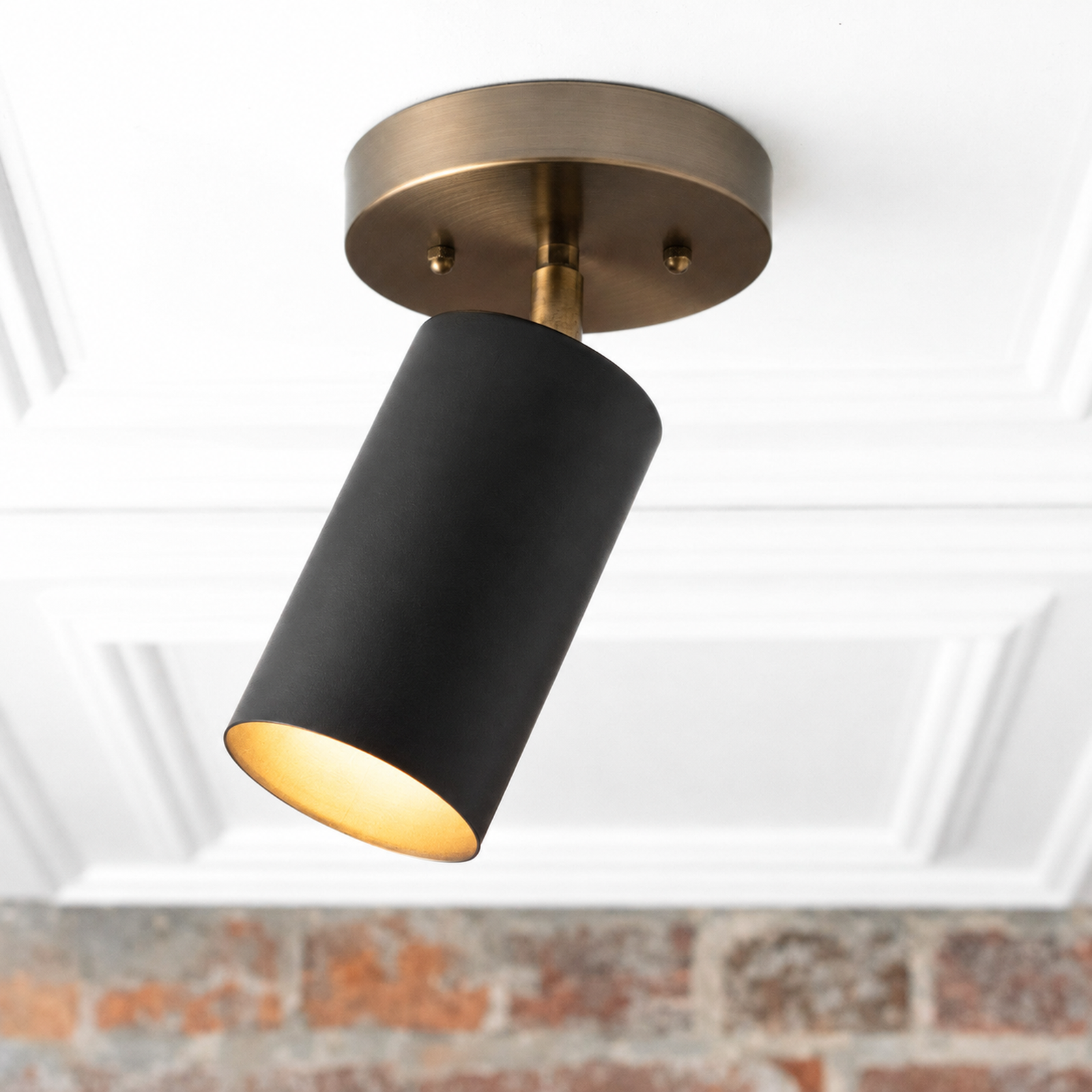 CEILING LIGHT MODEL NO. 2462 in Antique Brass/Black