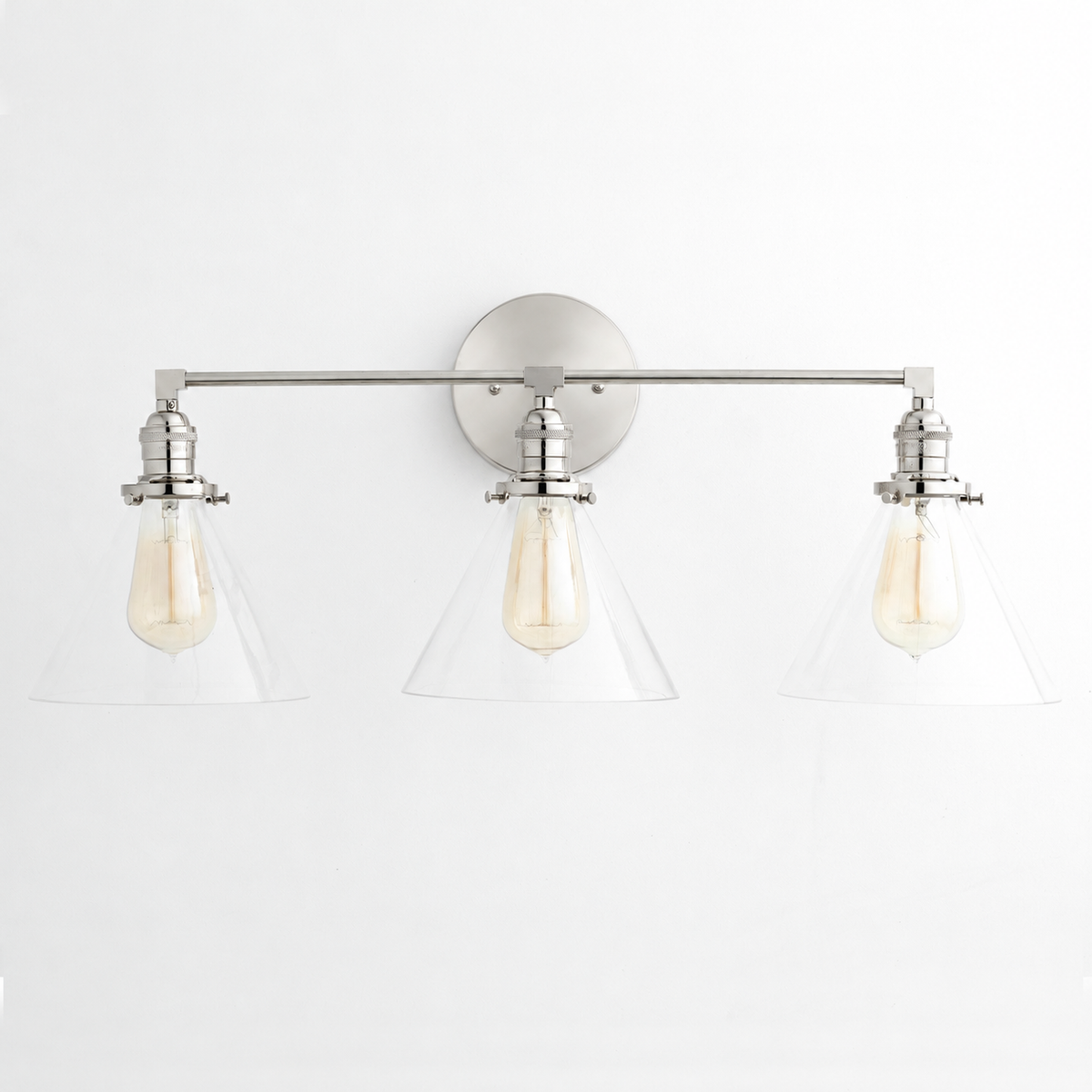 VANITY LIGHT MODEL NO. 5219 in Polished Nickel with clear shade