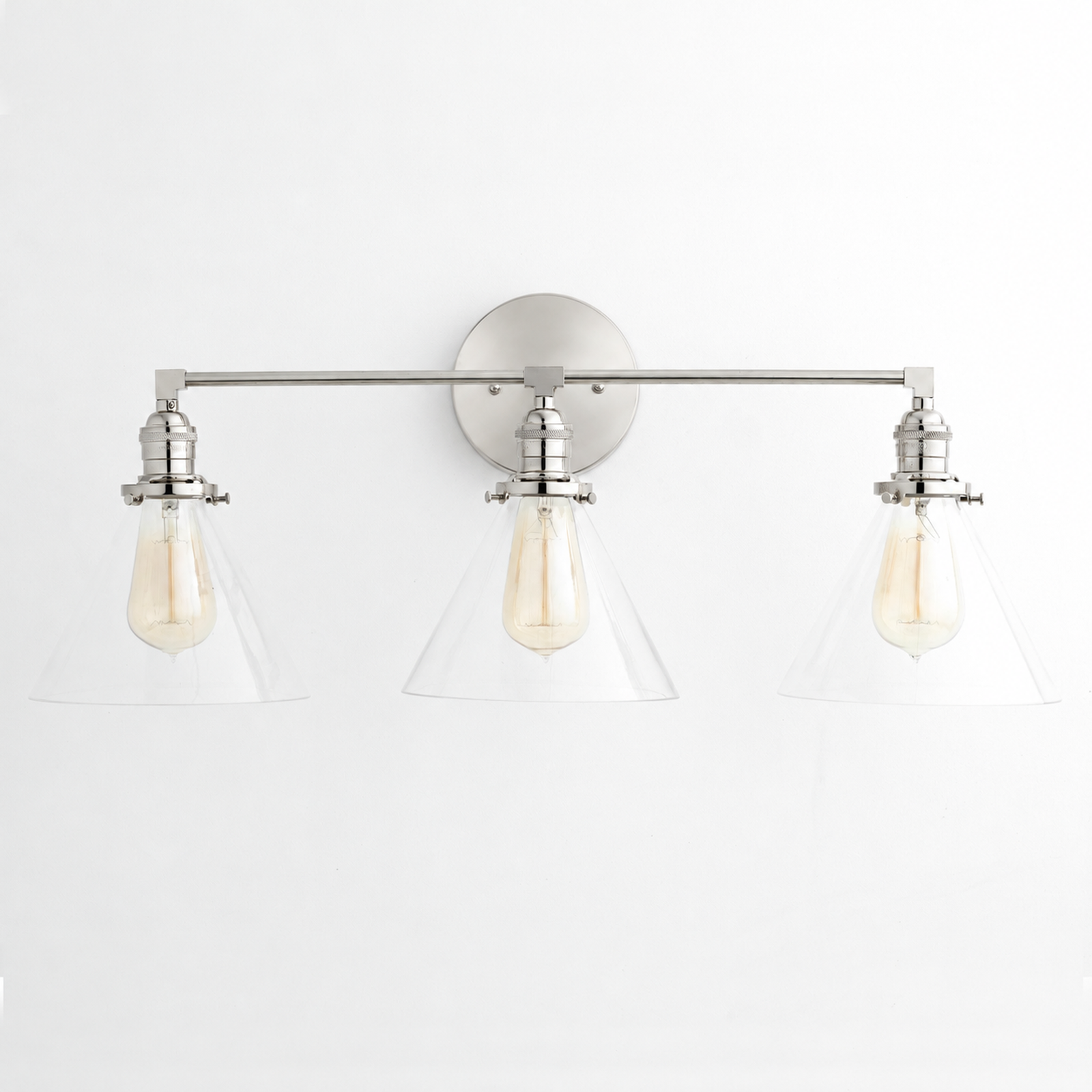 VANITY LIGHT MODEL NO. 5219 in Polished Nickel with clear shade