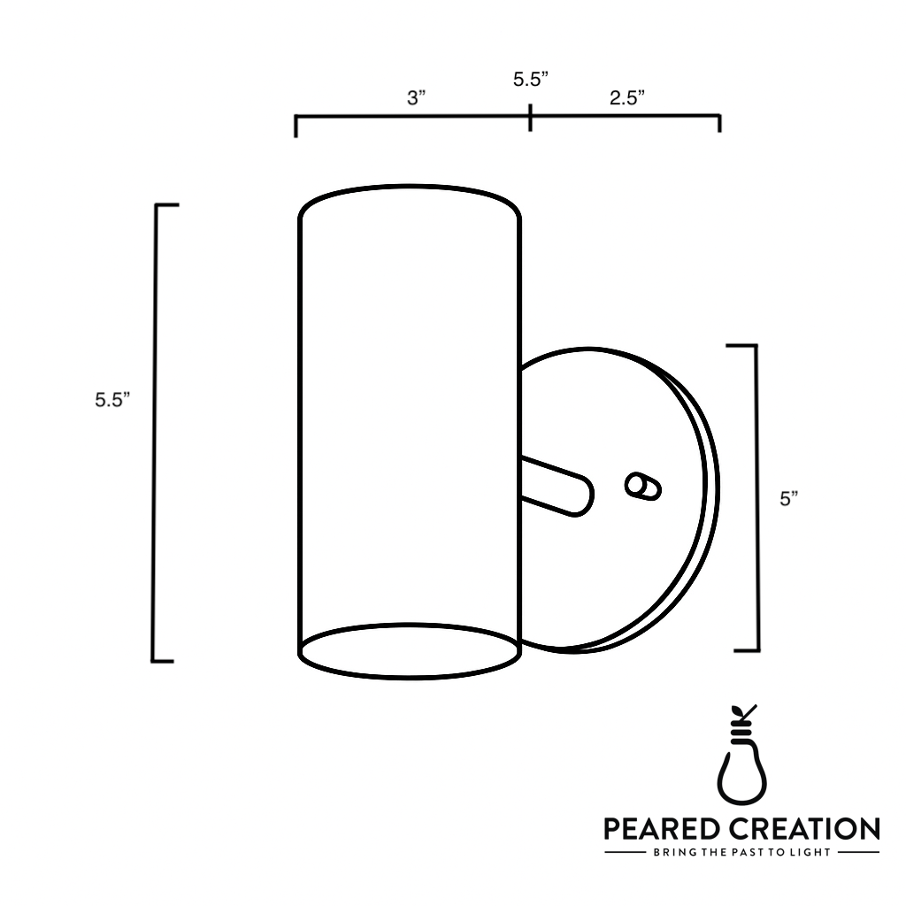 Sconce dimensions: 5 in wide, 5.5 in tall, 5.5 in deep. - SCONCE MODEL NO. 9697