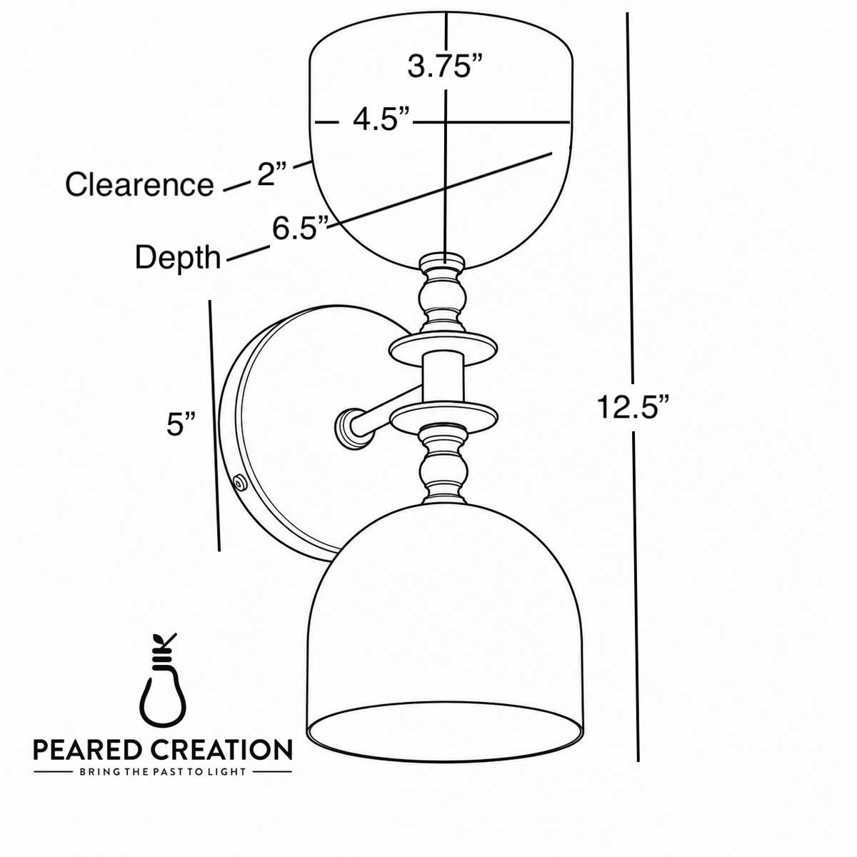 White metal 2-bulb wall sconce with round backplate and curved arm, 12.5 inches tall. - SCONCE MODEL NO. 6995