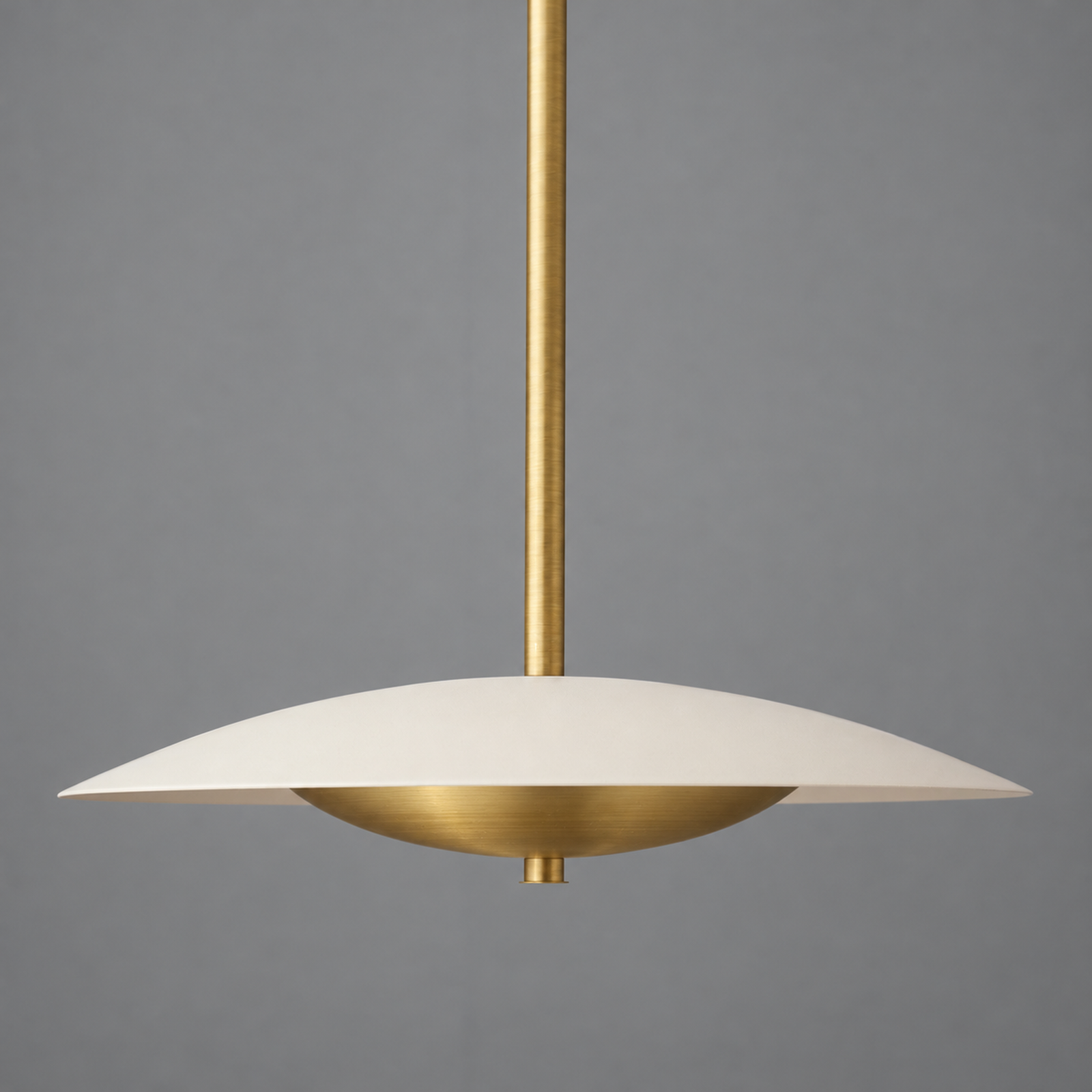 PENDANT MODEL NO. 1730 in Raw Brass/Cream