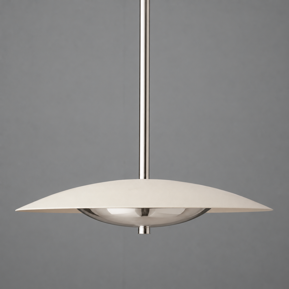 PENDANT MODEL NO. 1730 in Polished Nickel/Cream