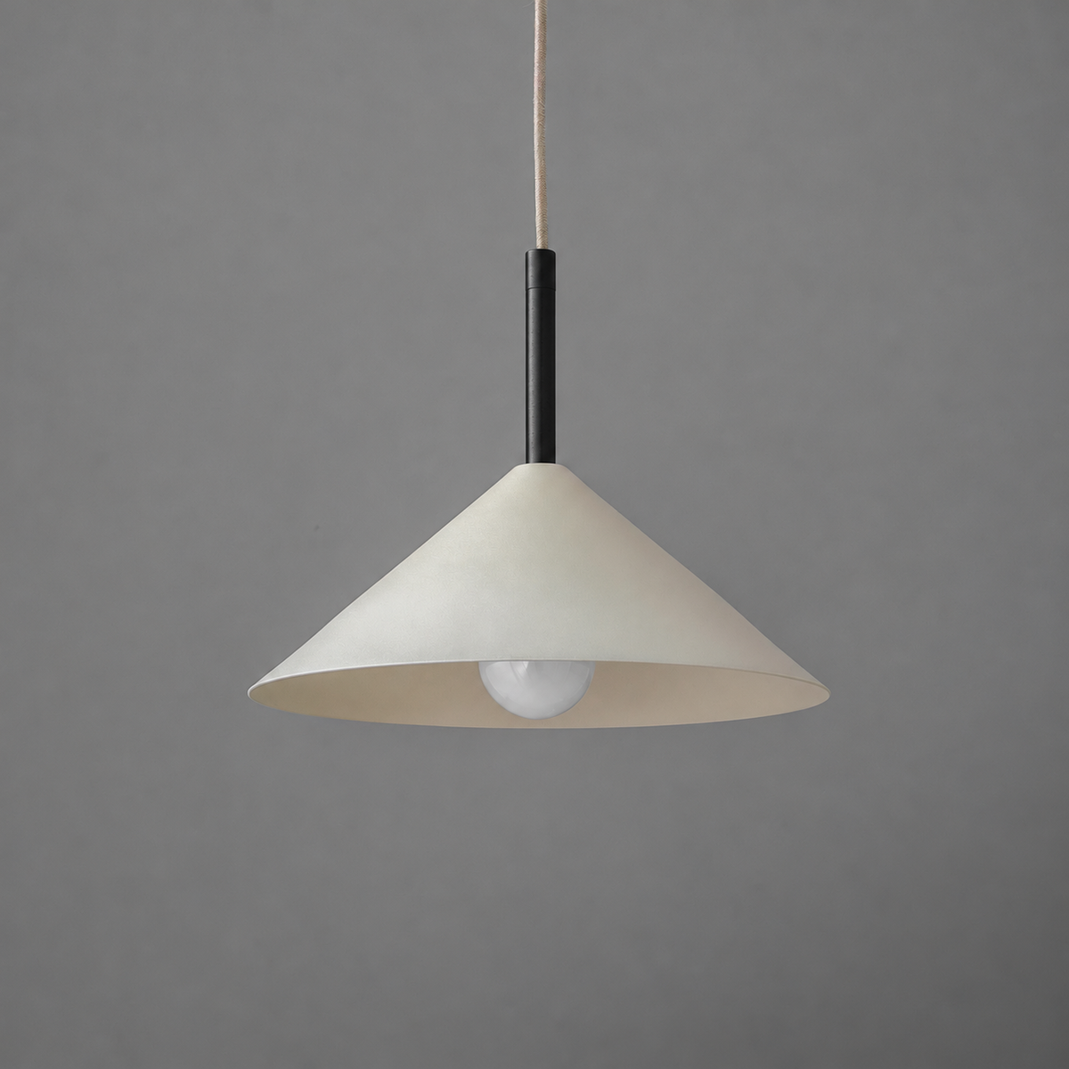 PENDANT MODEL NO. 5102 in Black with cream shade