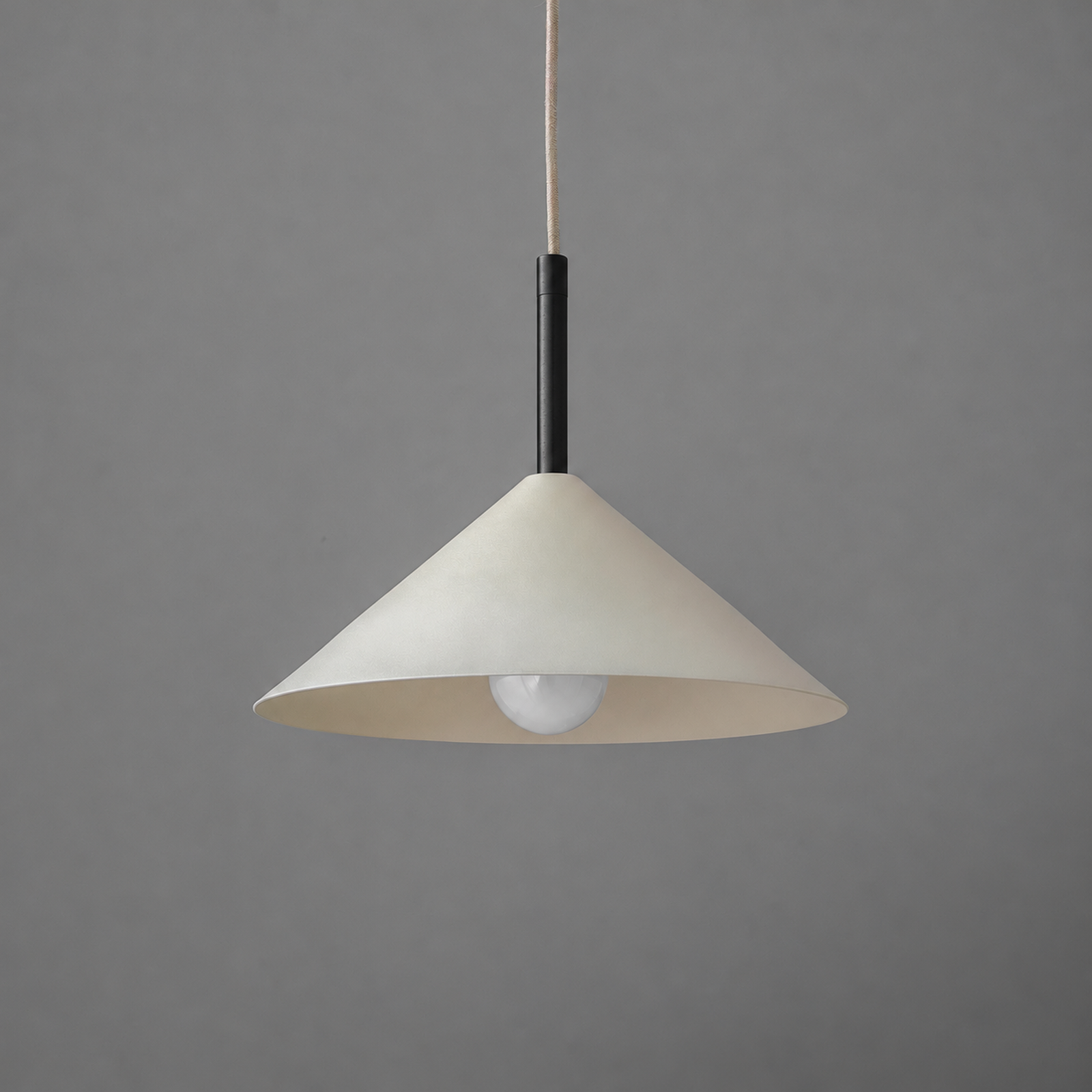 PENDANT MODEL NO. 5102 in Black with cream shade