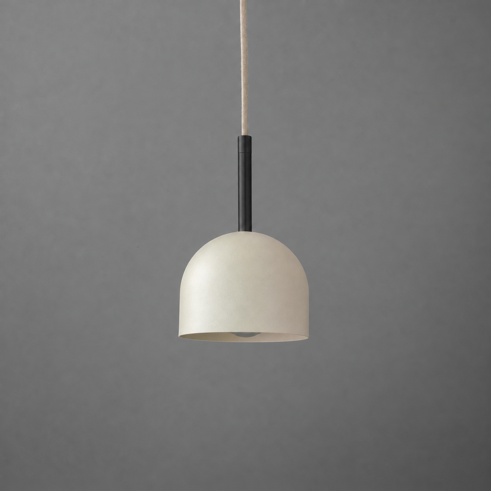 PENDANT MODEL NO. 1052 in Black with cream shade