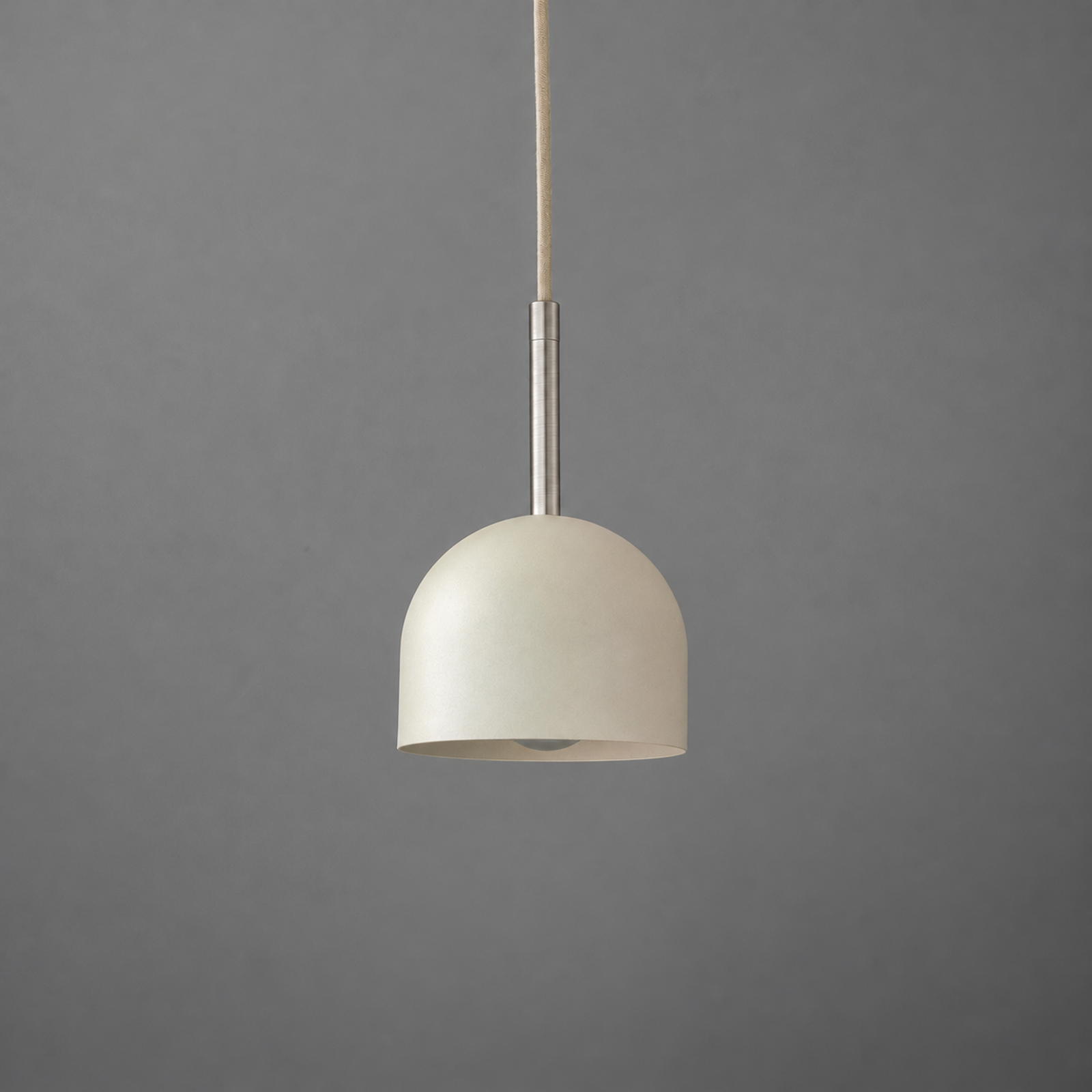 PENDANT MODEL NO. 1052 in Brushed Nickel with cream shade