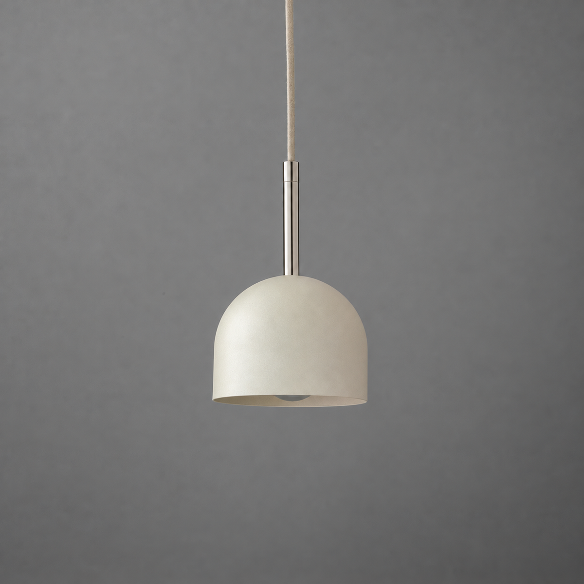 PENDANT MODEL NO. 1052 in Polished Nickel with cream shade