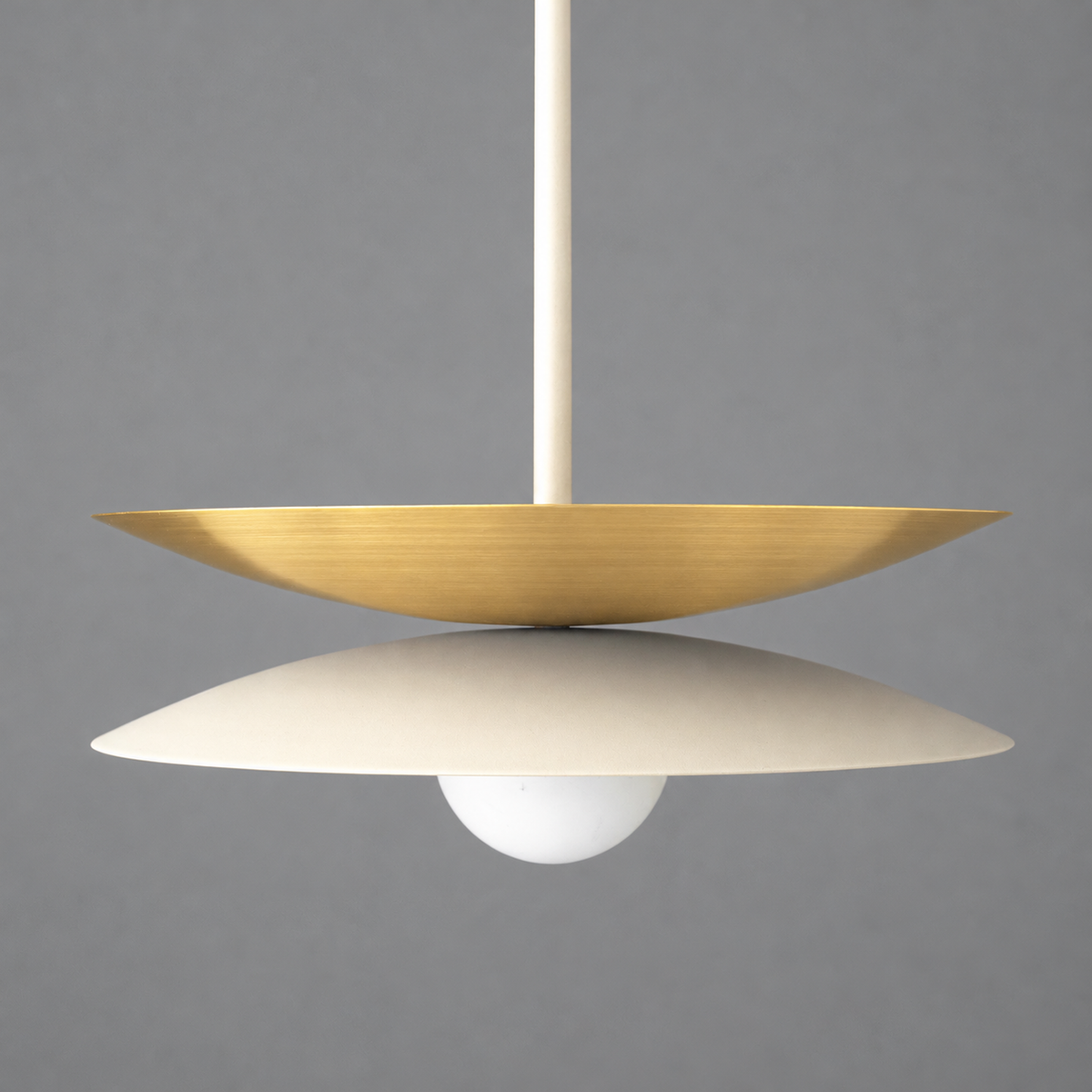 PENDANT MODEL NO. 0461 in Cream/Raw Brass/Cream or Cream/S.Brass/Cream