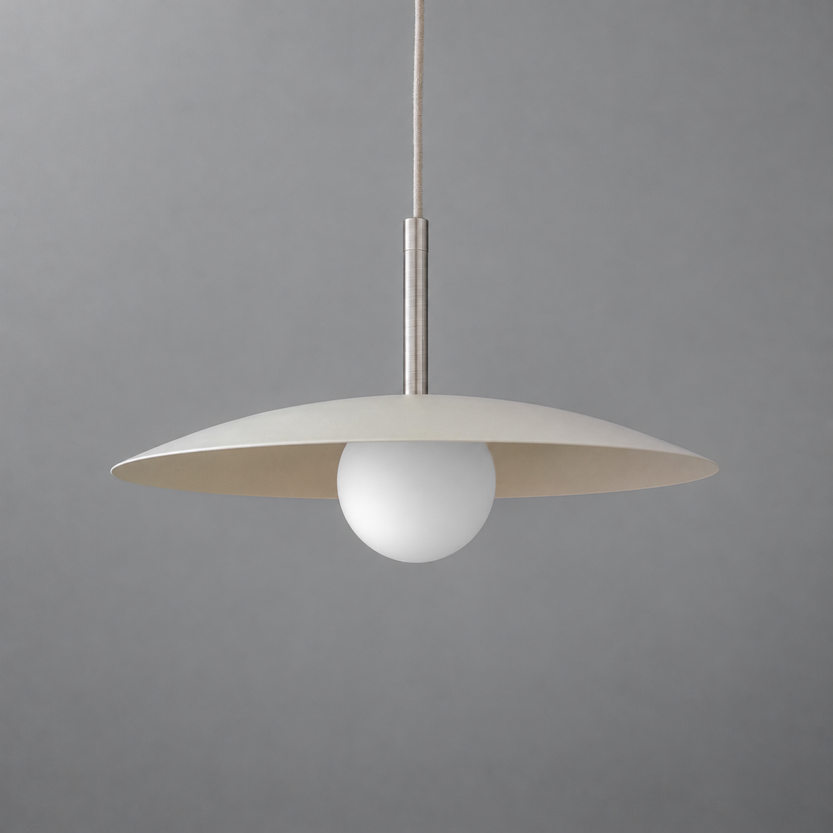 PENDANT MODEL NO. 5693 in Brushed Nickel with cream shade