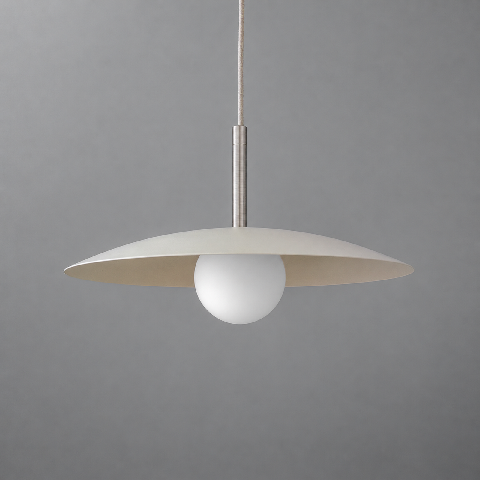PENDANT MODEL NO. 5693 in Brushed Nickel with cream shade