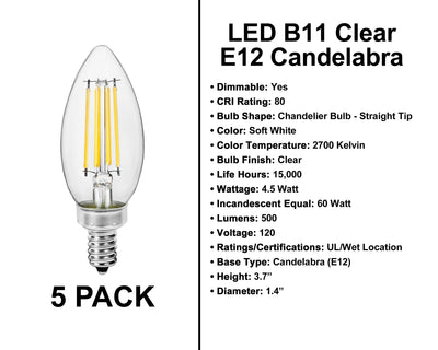 E12 Socket Bulbs - 5 Pack