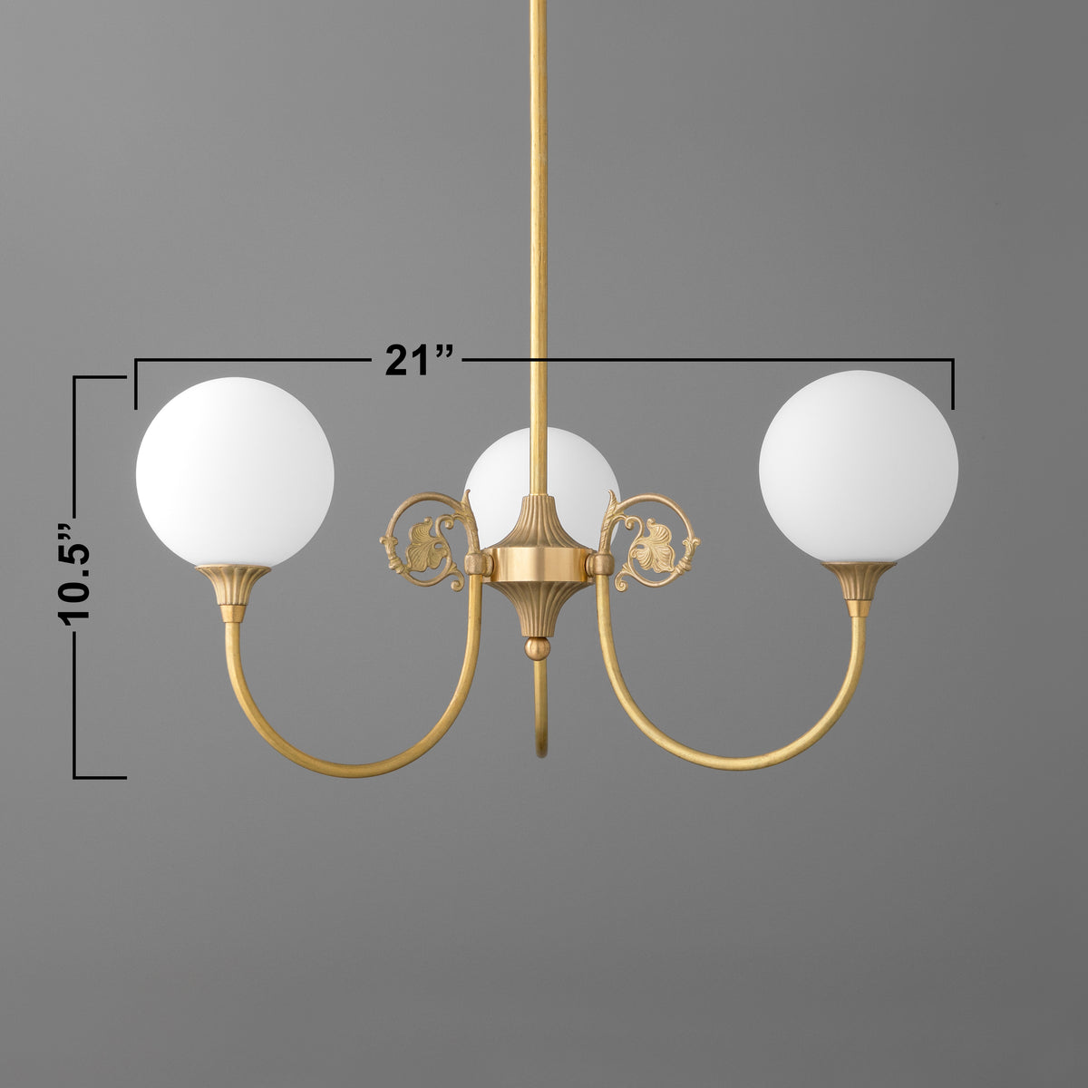 Chandelier dimensions: 21 in wide, 10.5 in tall, 19 in deep. - CHANDELIER MODEL NO. 0835