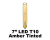 7" LED T10 Amber Tinted Clear Bulb