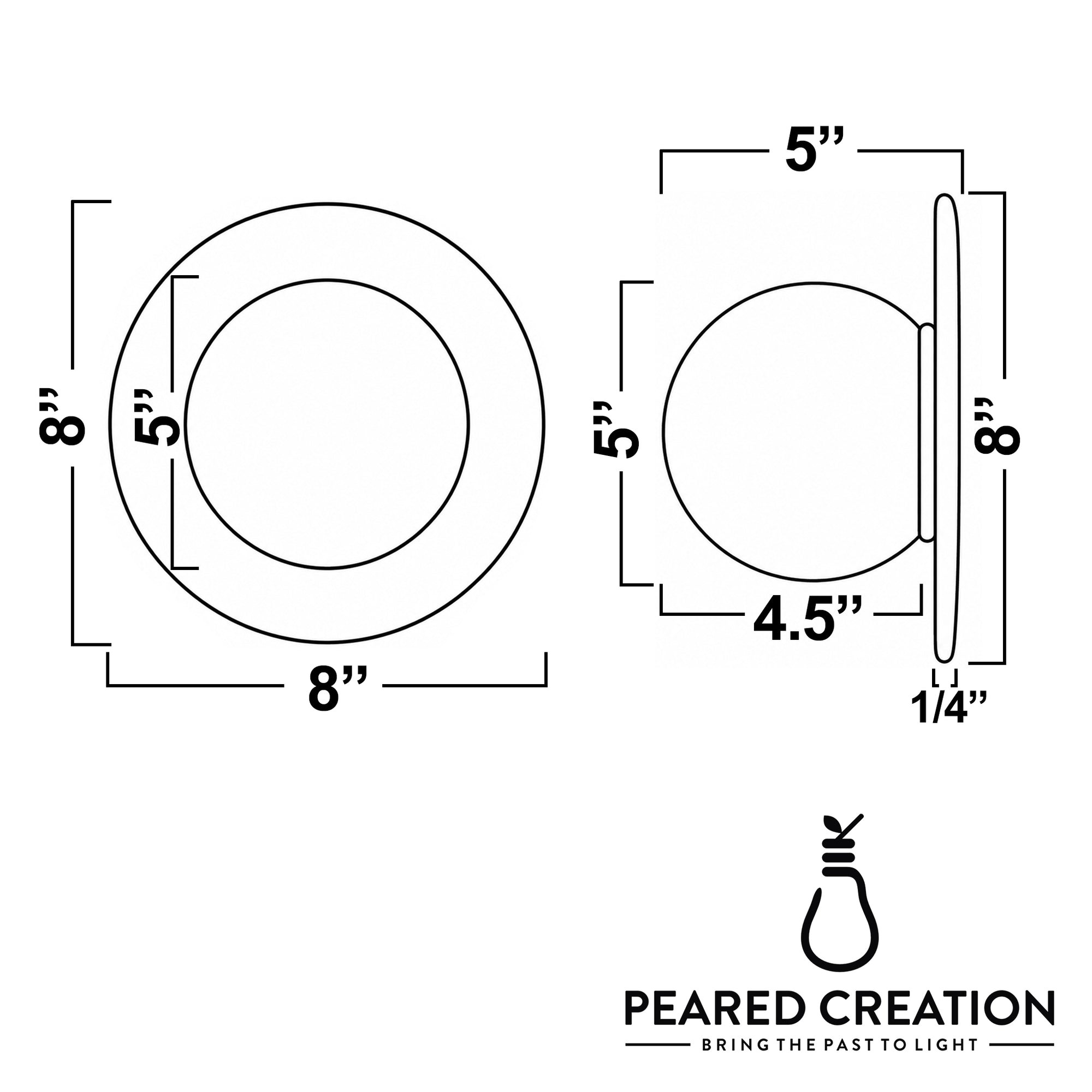 Round Scandinavian-style wall sconce with white globe, 8-inch diameter, flush mount design. - SCONCE MODEL NO. 2277