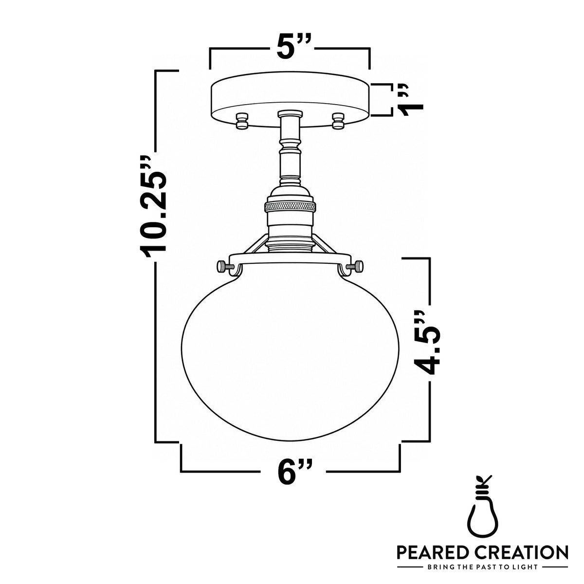 Ceiling light dimensions: 6 in wide, 10.25 in tall, 6 in deep. - CEILING LIGHT MODEL NO. 8459