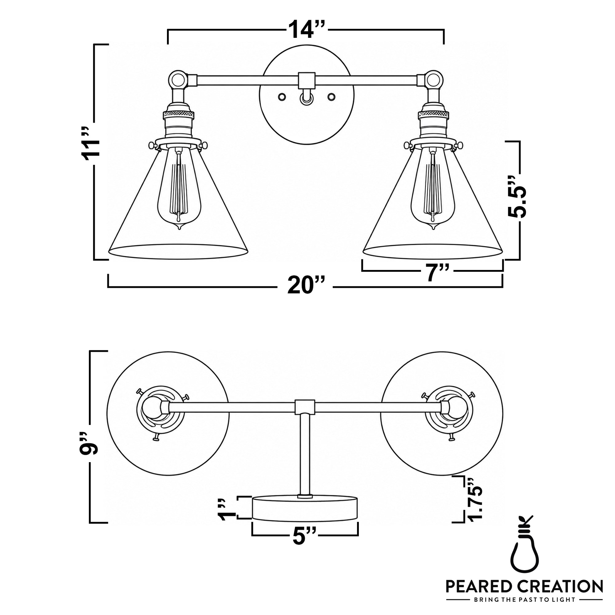 VANITY LIGHT MODEL NO. 1464
