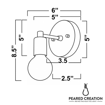 Matte white Scandinavian-style sconce with round backplate and exposed bulb, semi-flush mount design. - SCONCE MODEL NO. 9036